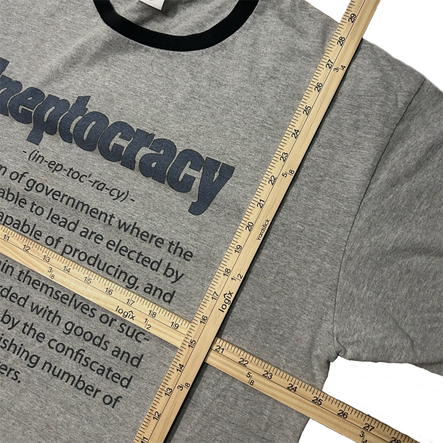 (XXL) Vintage Ineptocracy Definition Grey Shirt