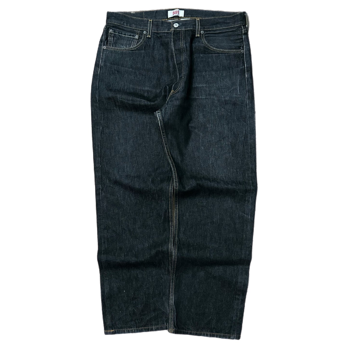 (36) Levi's 501 Dark Wash Relaxed Denim Jeans