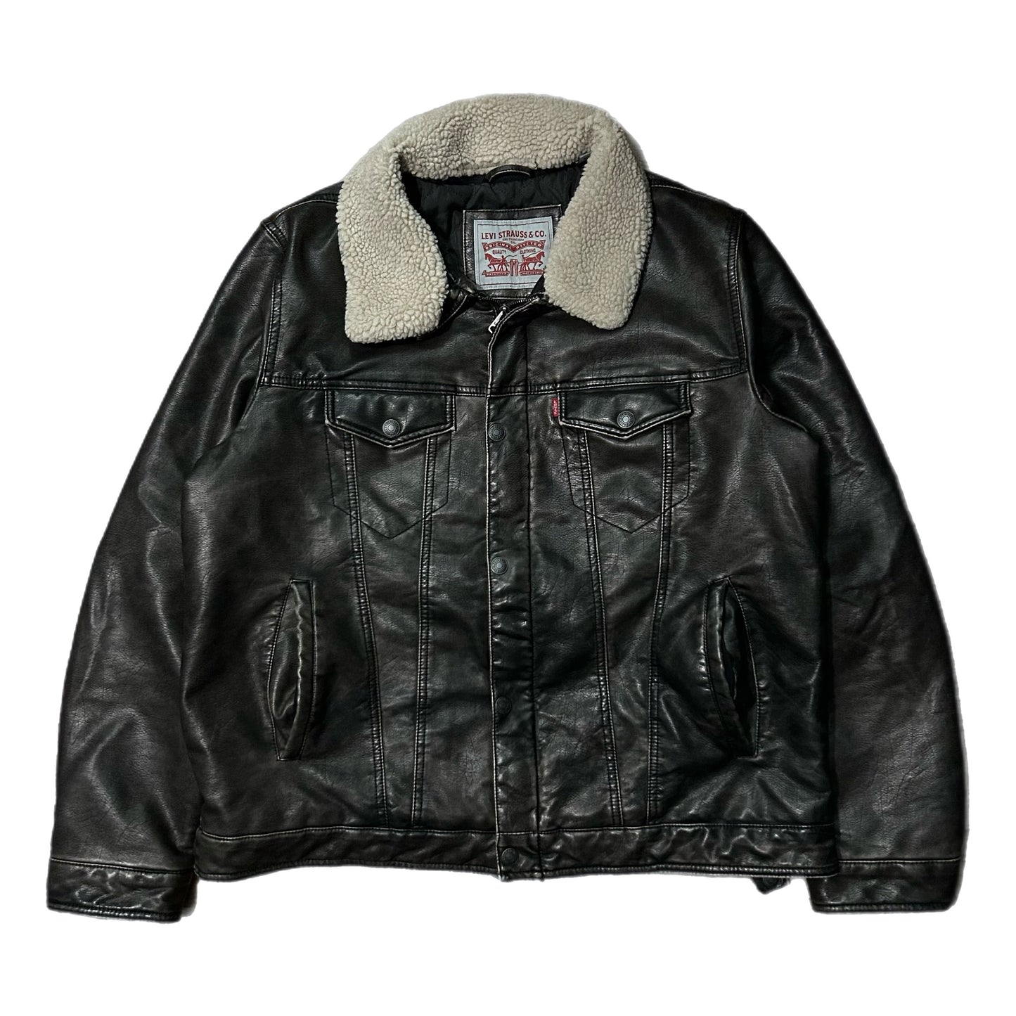 (XL) Levi's Faux Leather Trucker Jacket