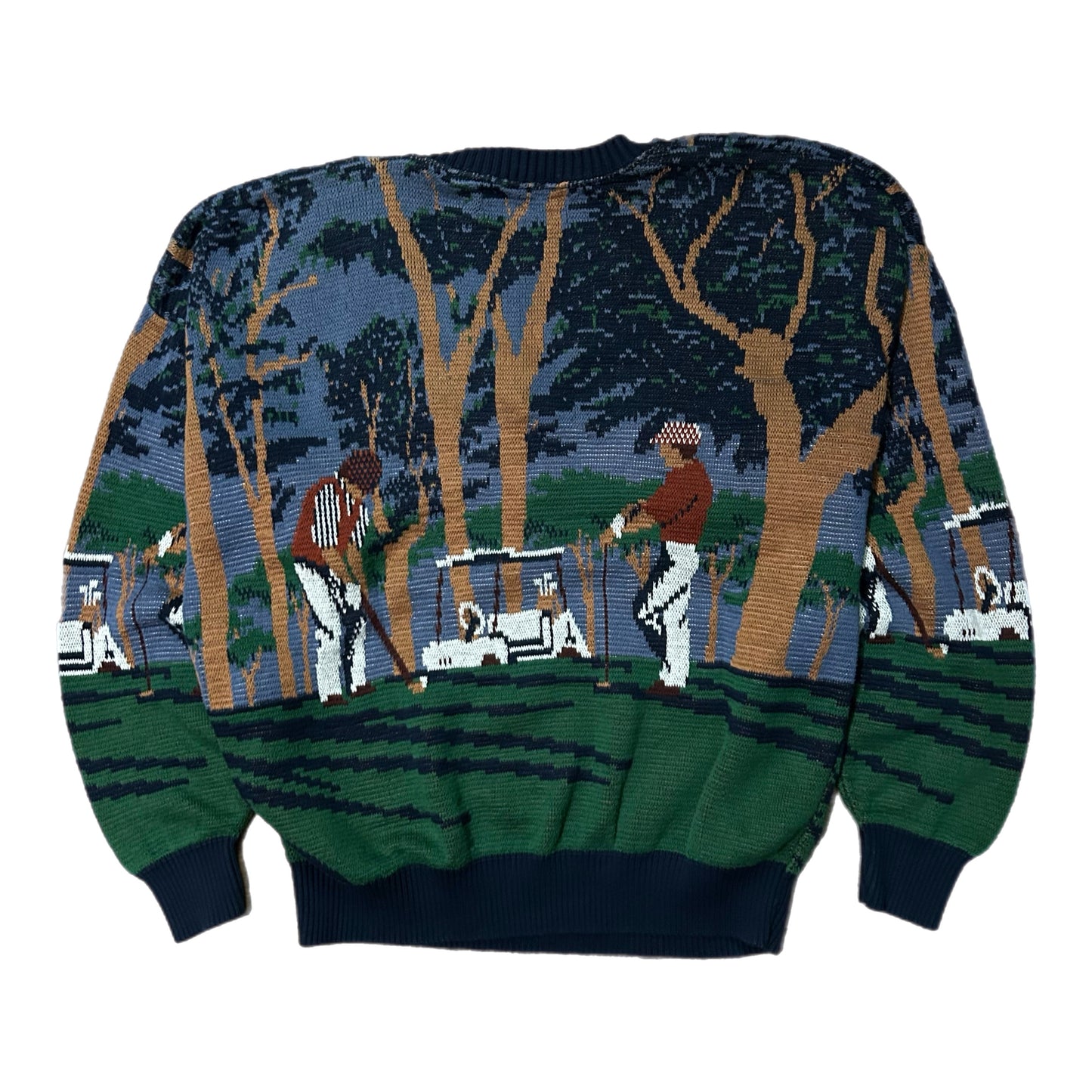 (L) Vintage Crossings Golf Scene Pullover Sweater