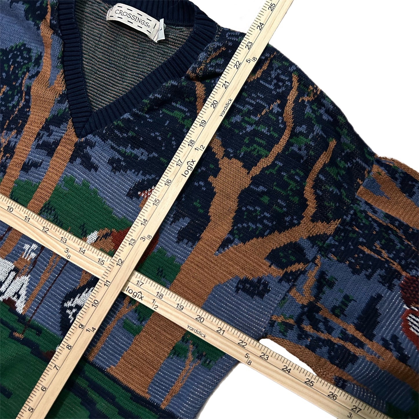 (L) Vintage Crossings Golf Scene Pullover Sweater