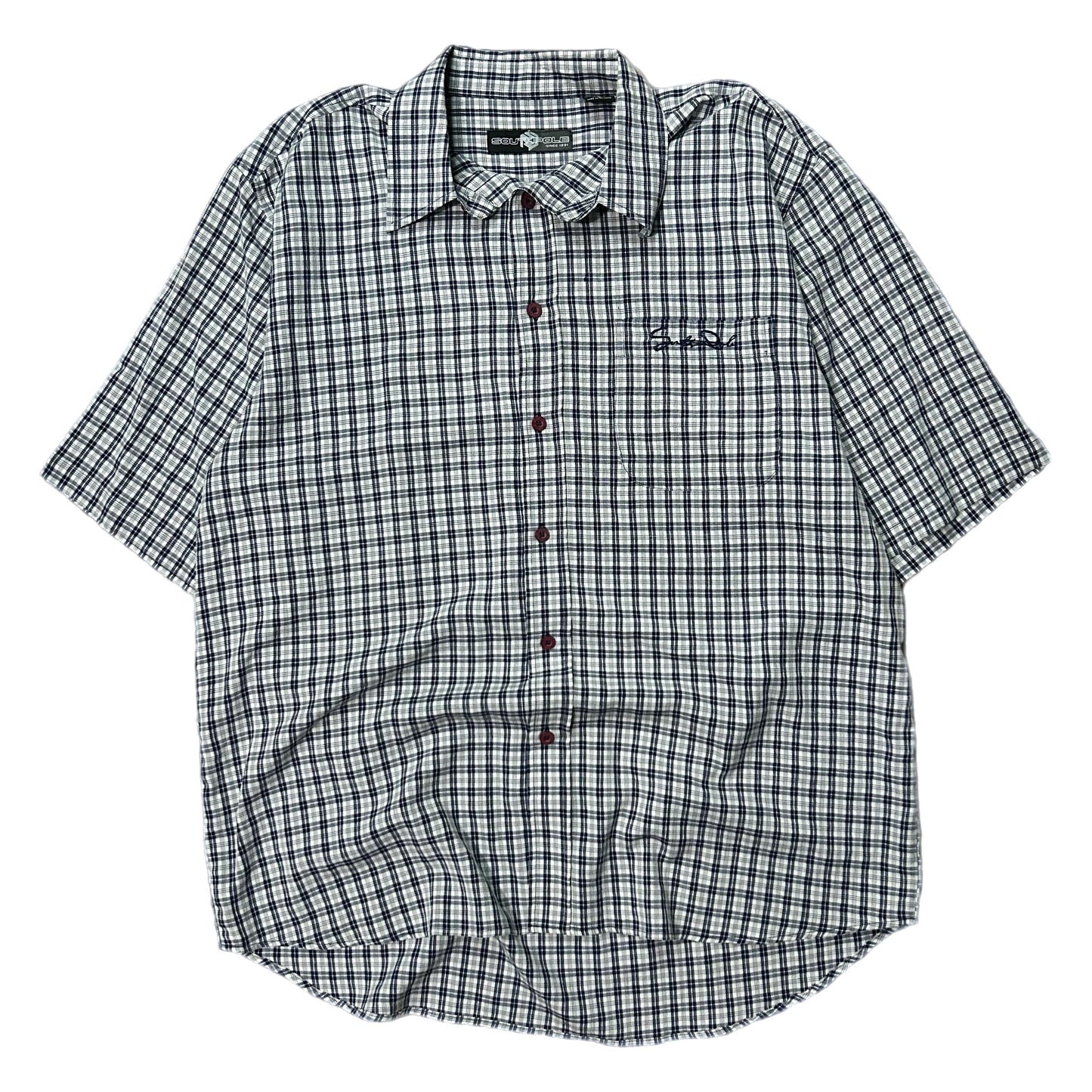 (L) Y2K South Pole Plaid Button-Up