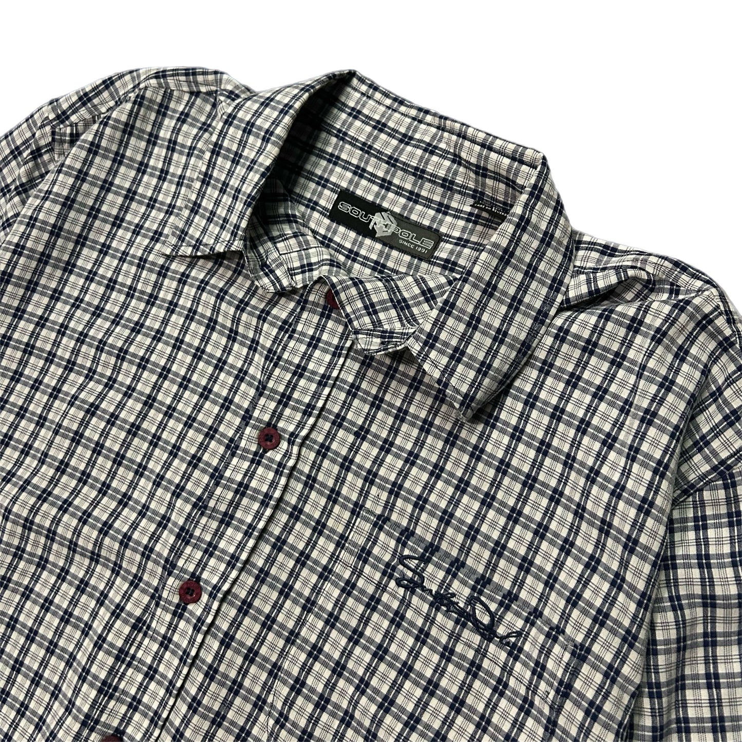 (L) Y2K South Pole Plaid Button-Up