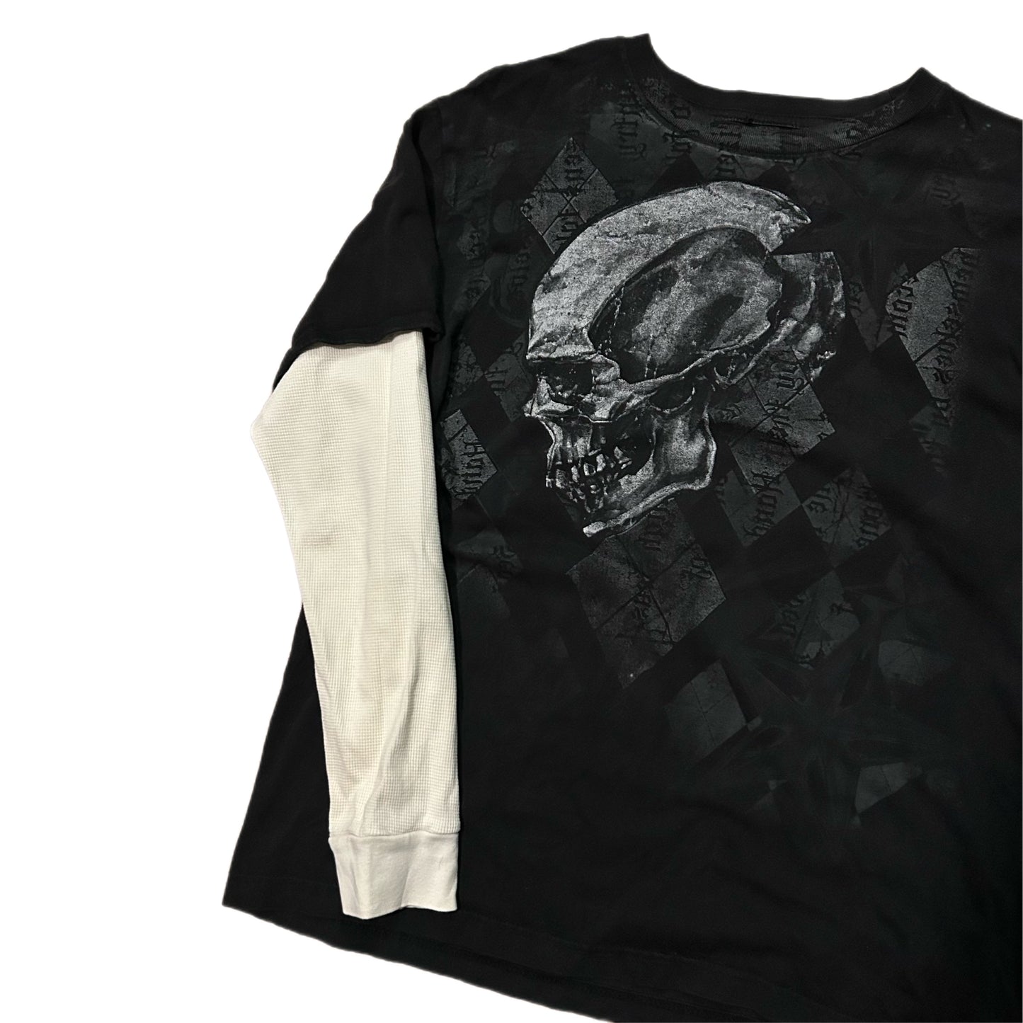 (M) Y2K Skull Double Layer Long Sleeve