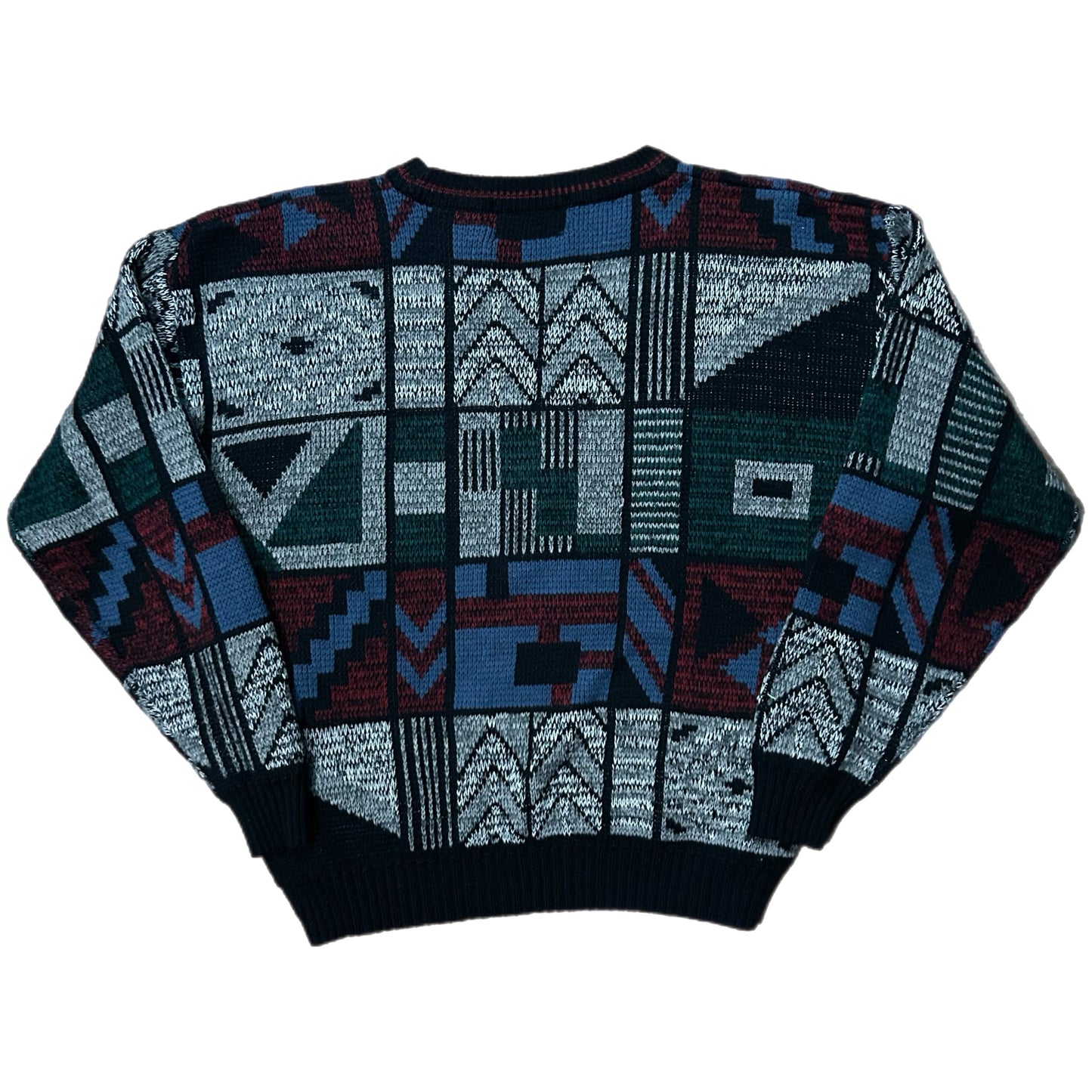 (L) Vintage Basic Trends Geometric Sweater