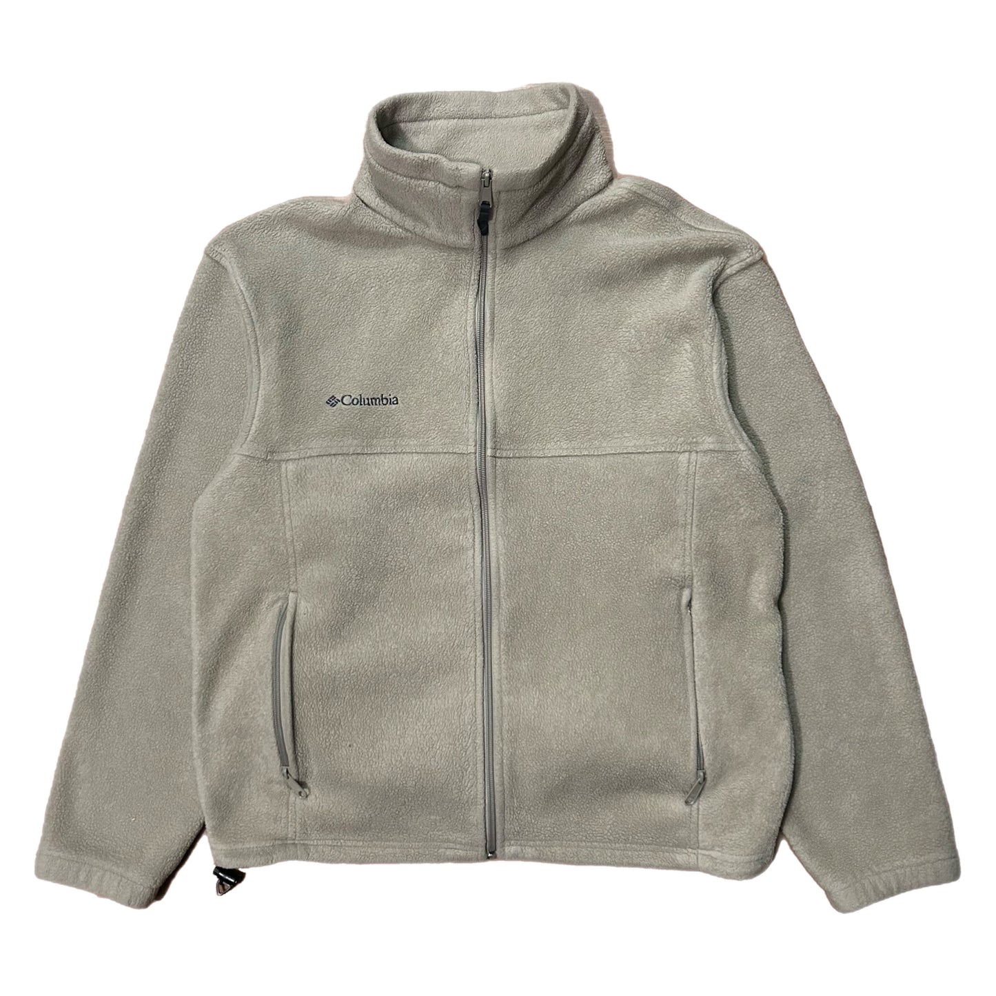 (L) Columbia Beige Full-Zip Fleece