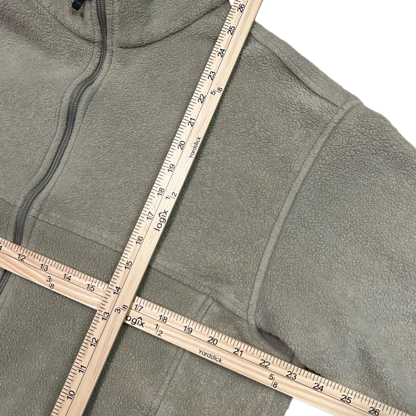 (L) Columbia Beige Full-Zip Fleece