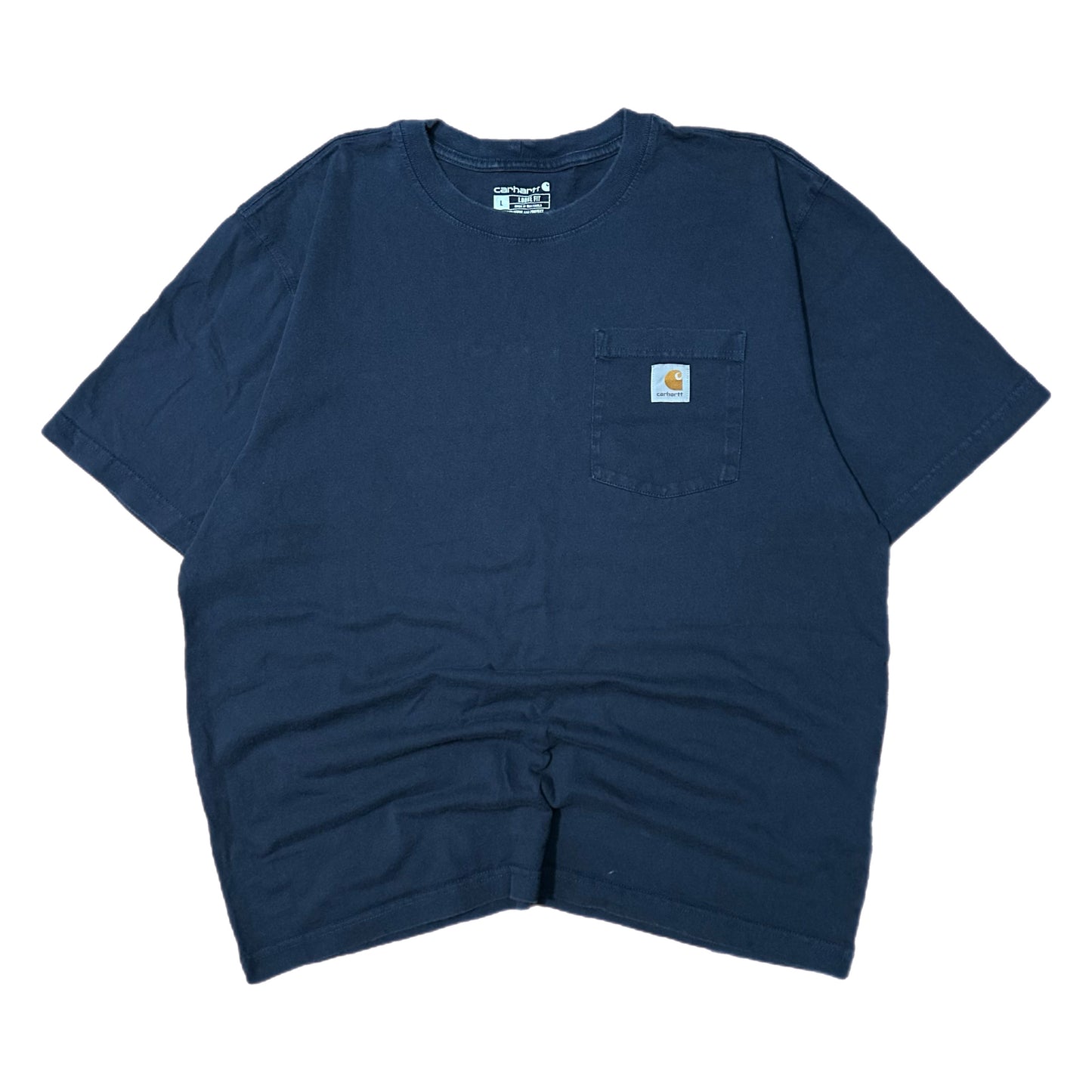 (L) Carhartt Navy Pocket Tee