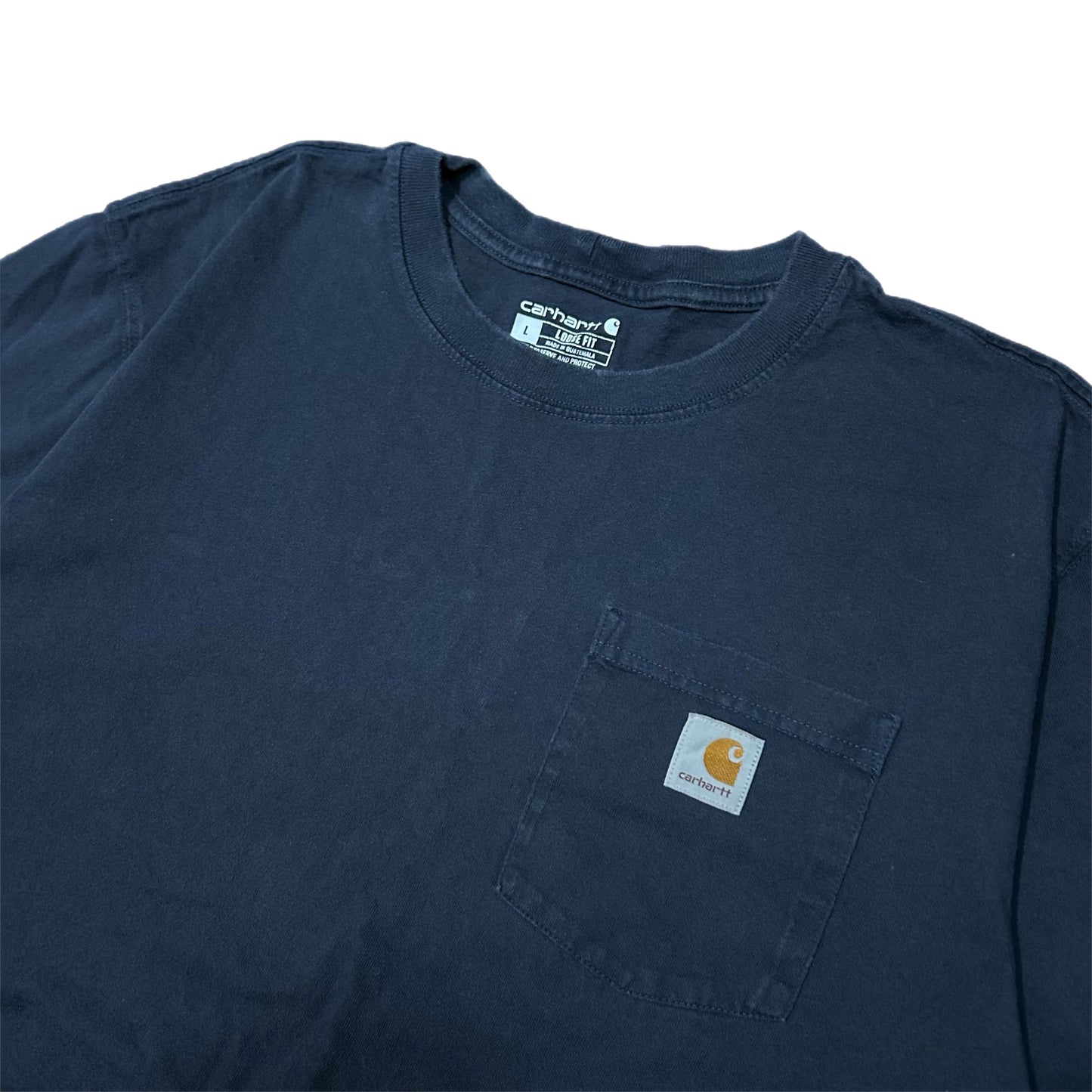 (L) Carhartt Navy Pocket Tee