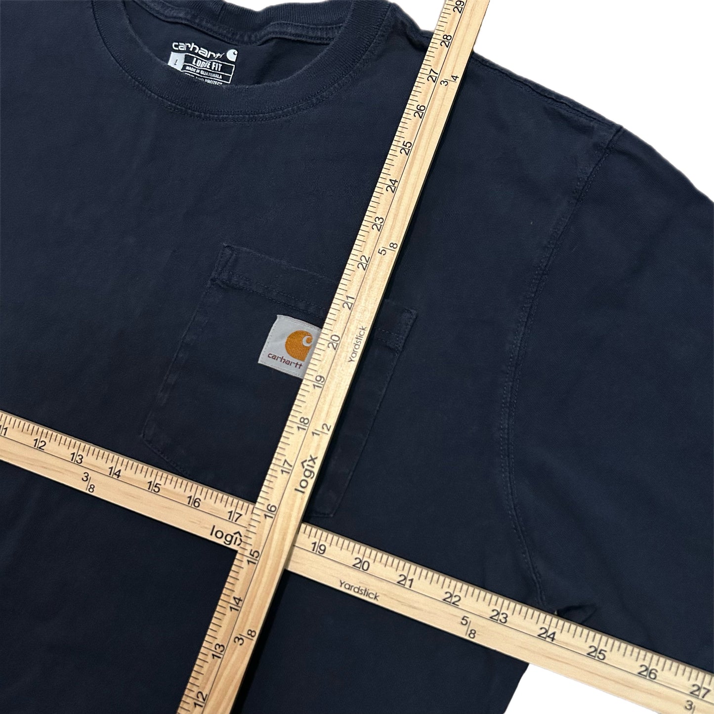 (L) Carhartt Navy Pocket Tee