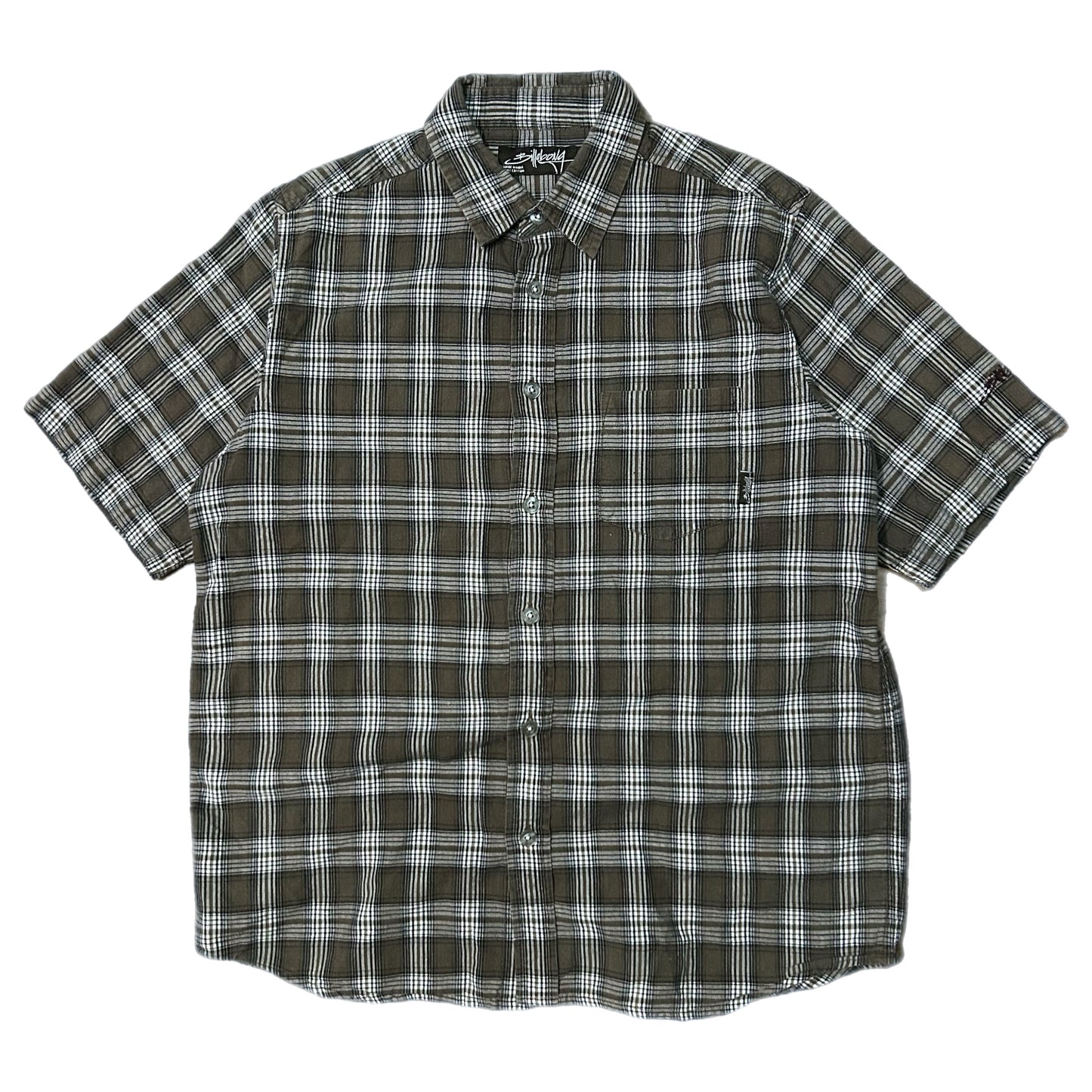 (Boys L) Y2K Billabong Brown Plaid Button-Up