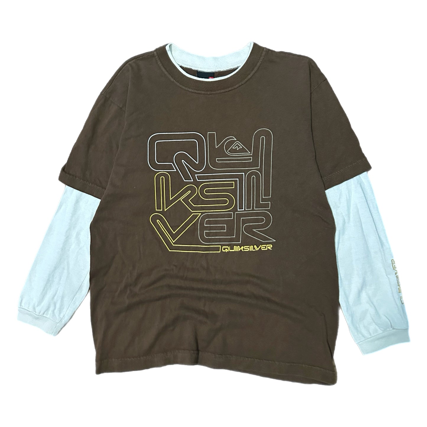 (Boys L) Y2K Quicksilver Brown Double Layered Longsleeve