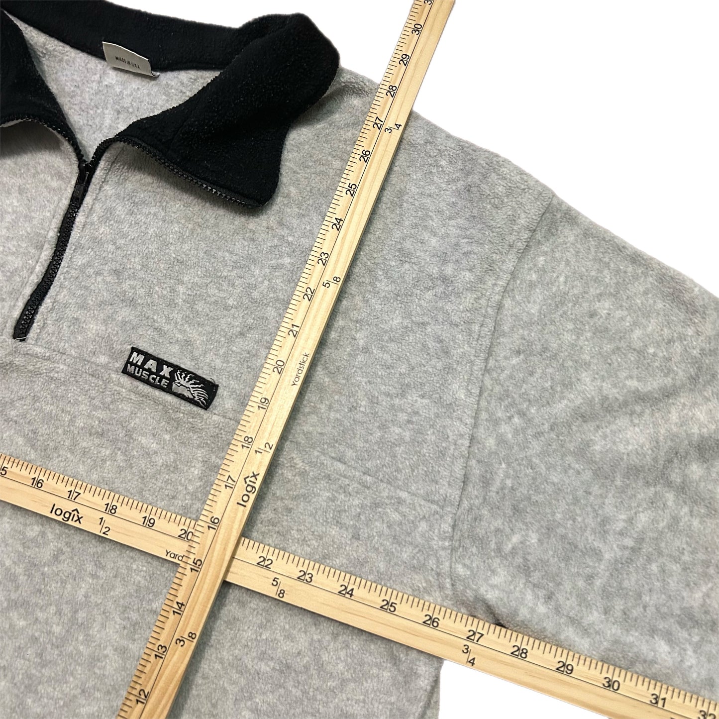 (XL) Vintage Max Muscle Grey Fleece Pullover
