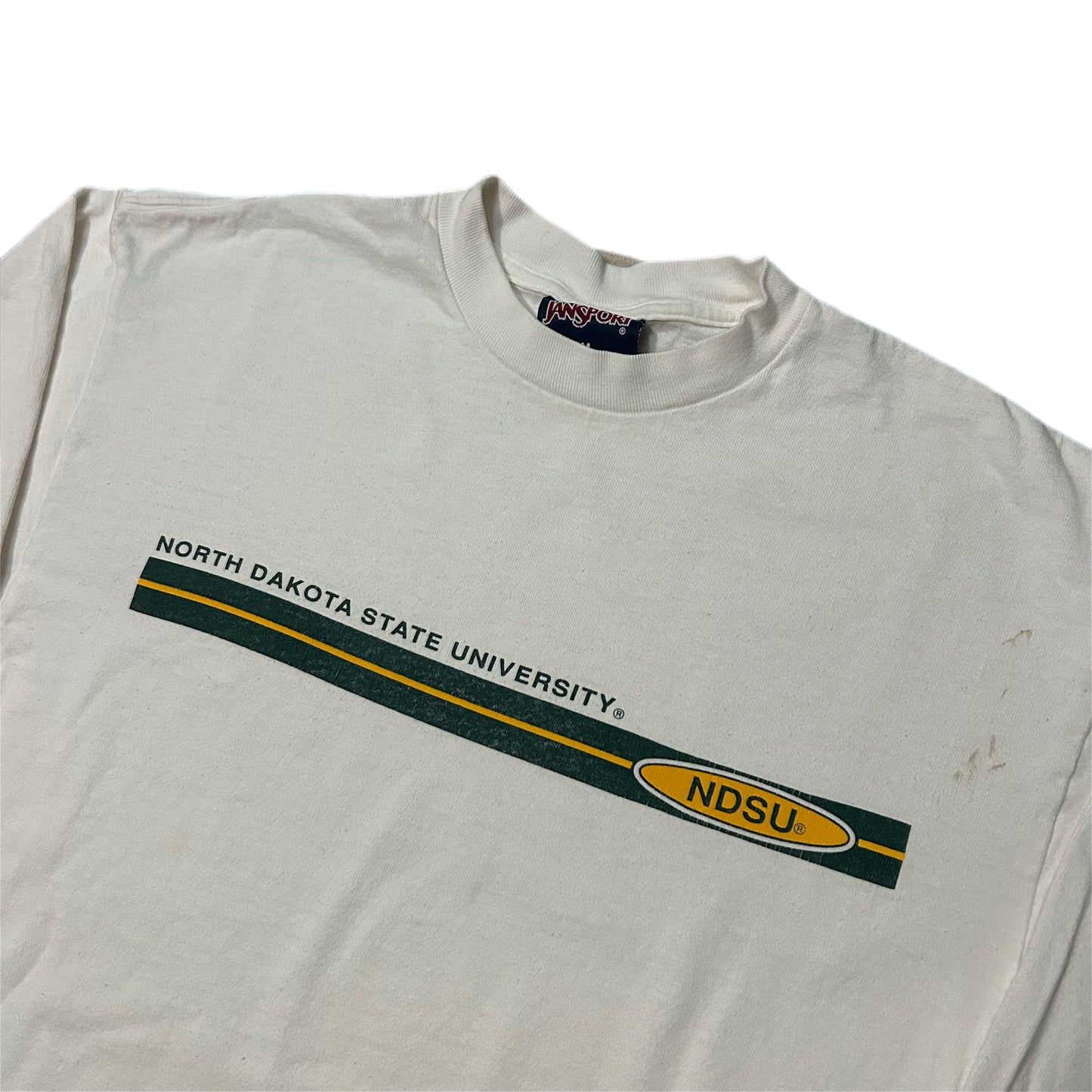 (M) Y2K Jansport North Dakota State University White Longsleeve