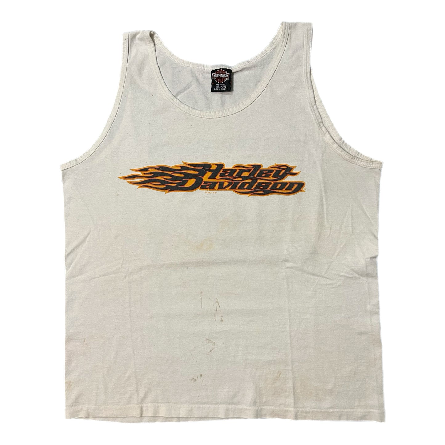 (XL) 2000 Harley Davidson Palm Beach White Tank Top