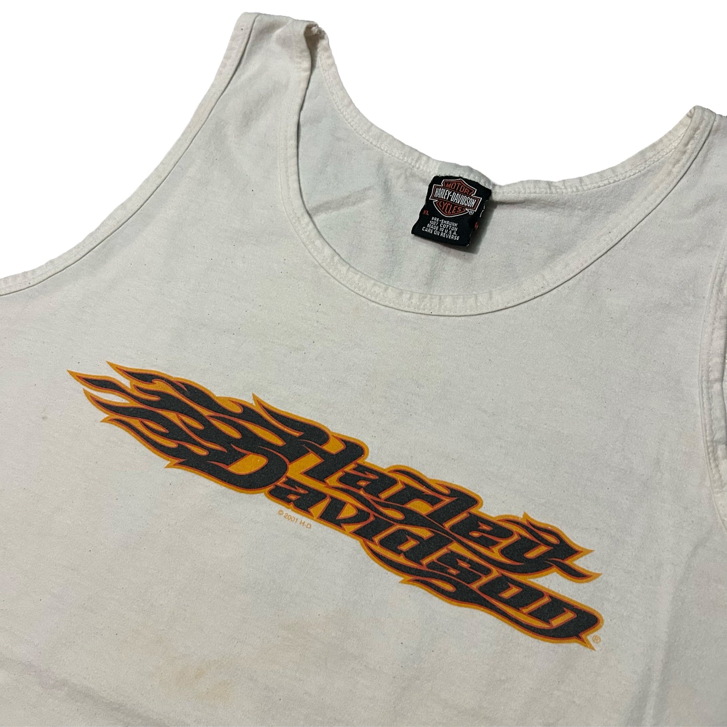 (XL) 2000 Harley Davidson Palm Beach White Tank Top