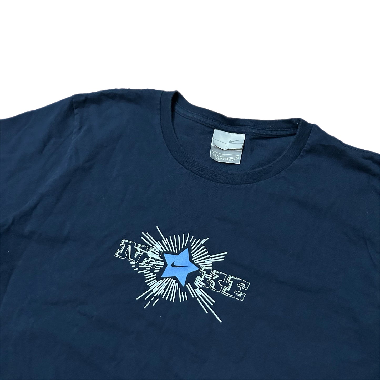 (Womens L) Y2K Nike Star Navy Shirt