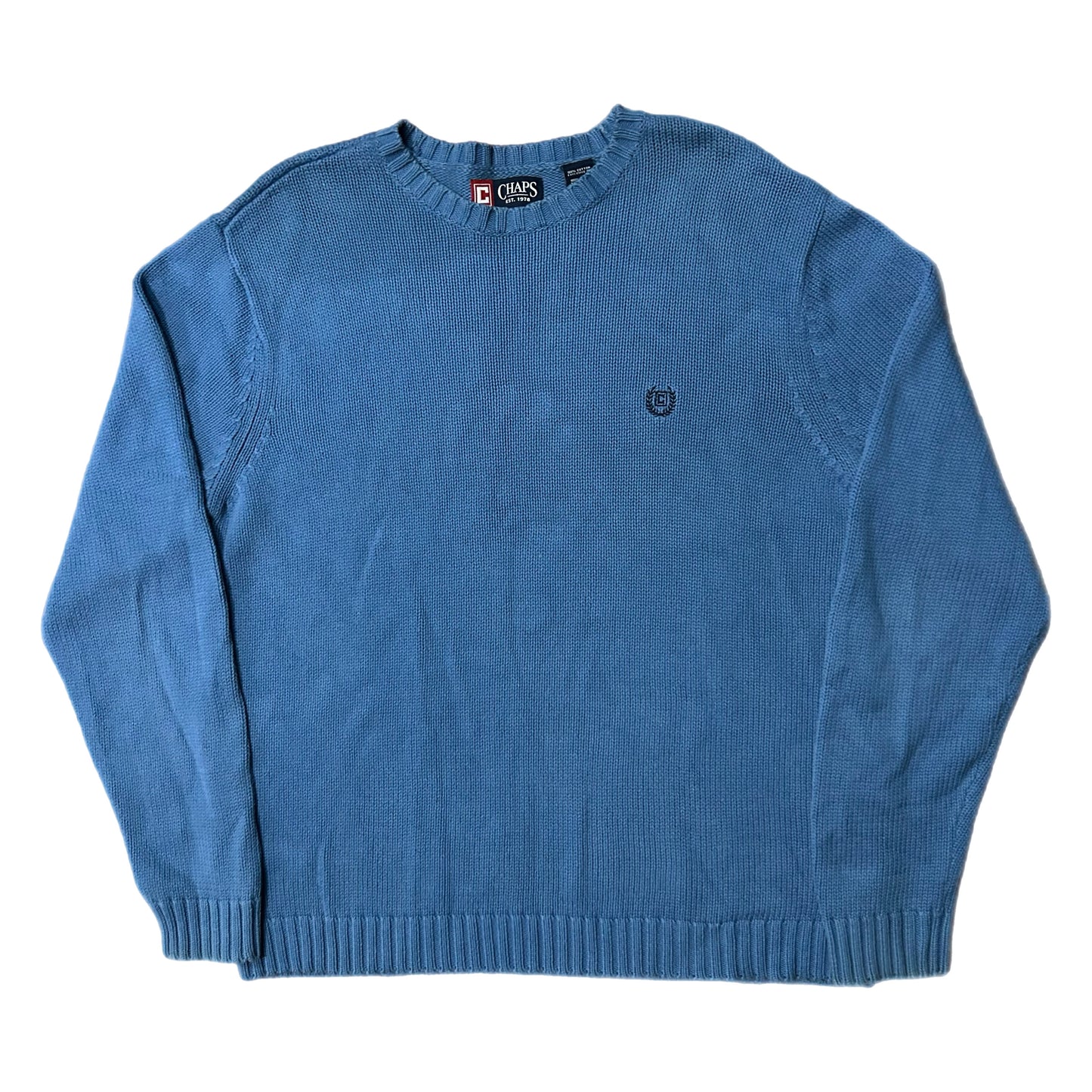 (M) Vintage Chaps Blue Knit Pullover