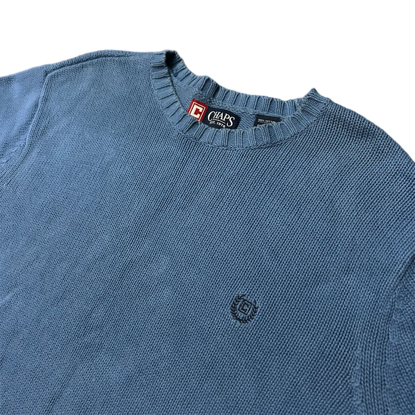 (M) Vintage Chaps Blue Knit Pullover