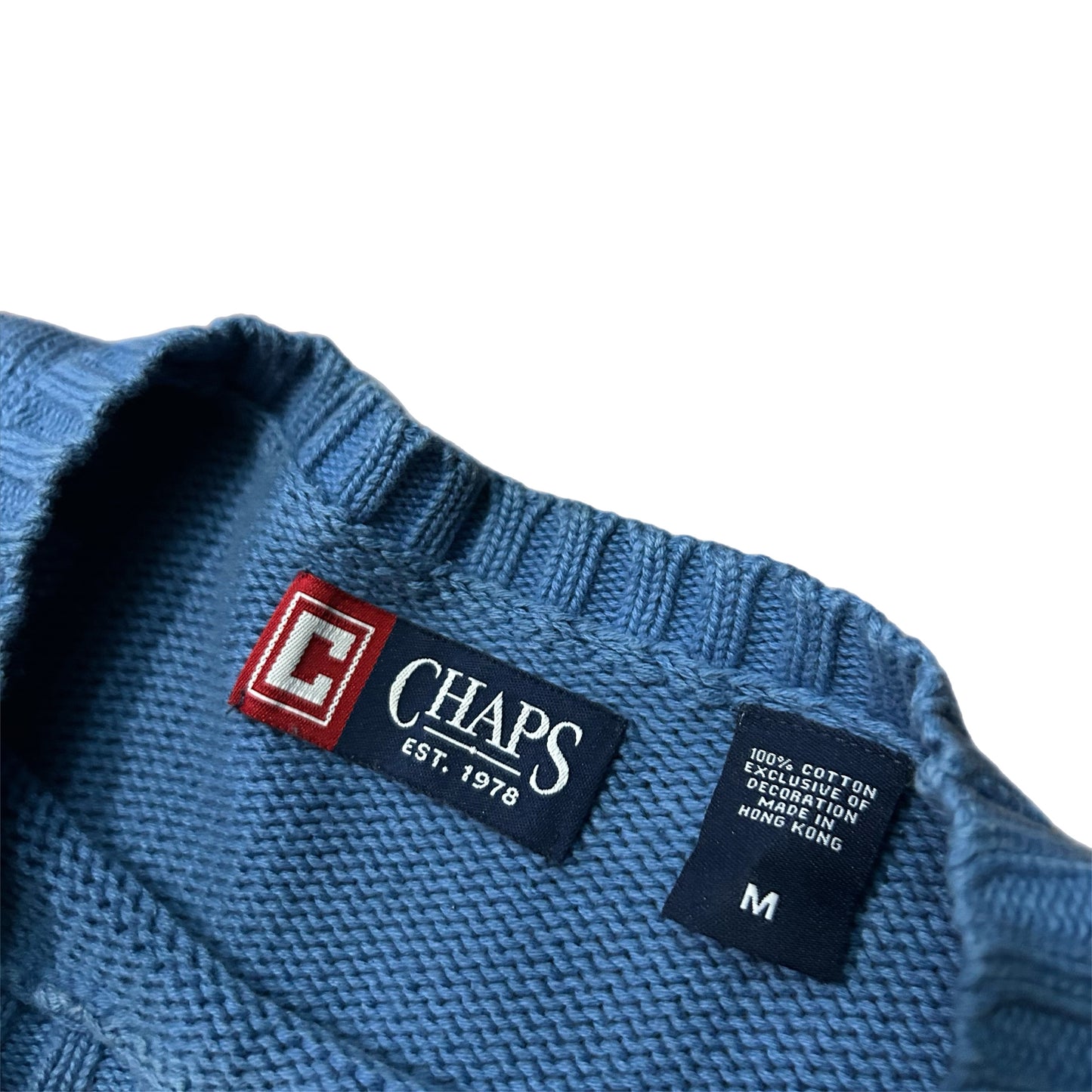 (M) Vintage Chaps Blue Knit Pullover