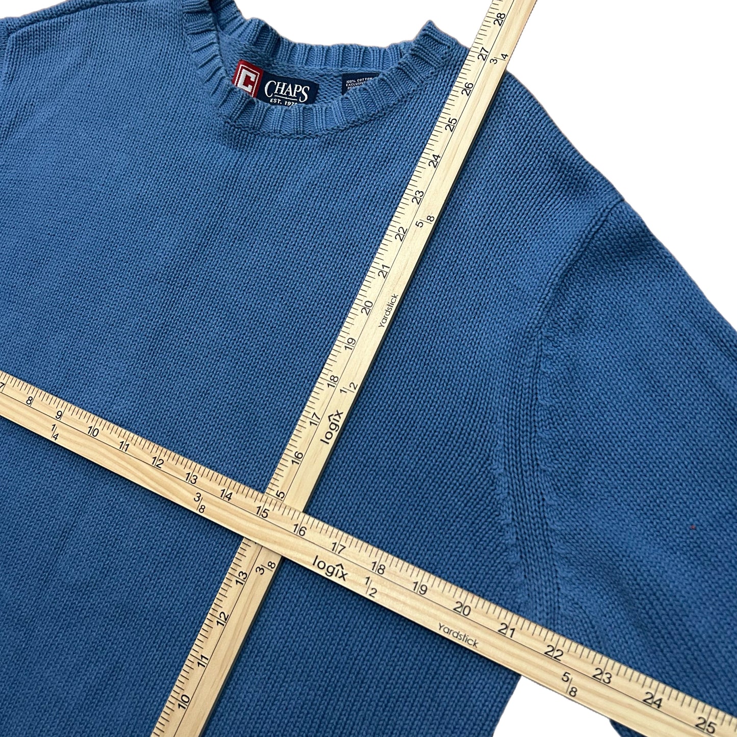(M) Vintage Chaps Blue Knit Pullover