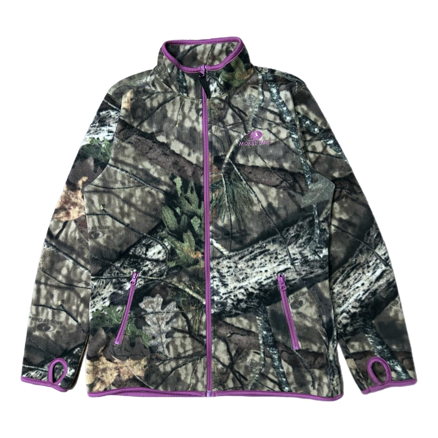 (M) Women's Mossy Oak Full Zip Camo Fleece