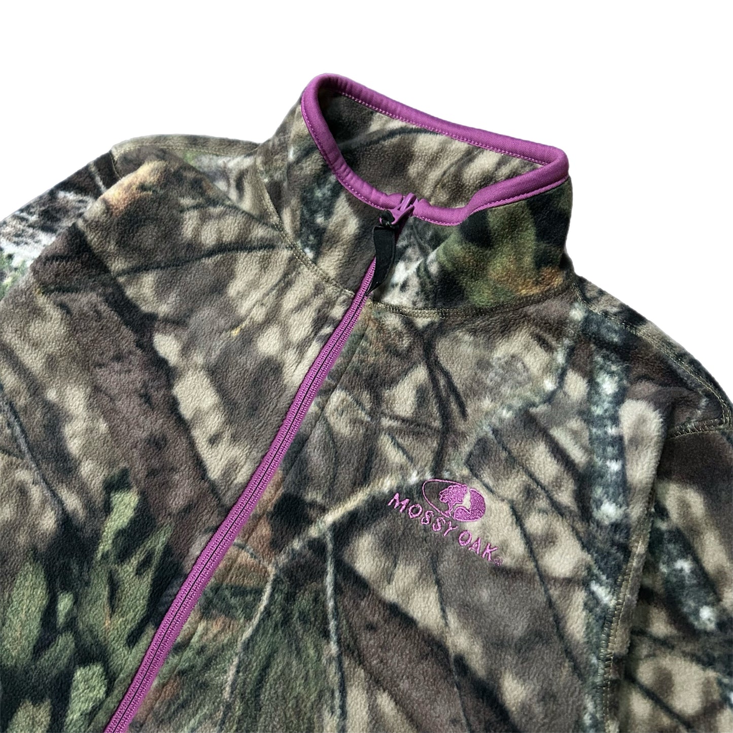 (M) Women's Mossy Oak Full Zip Camo Fleece