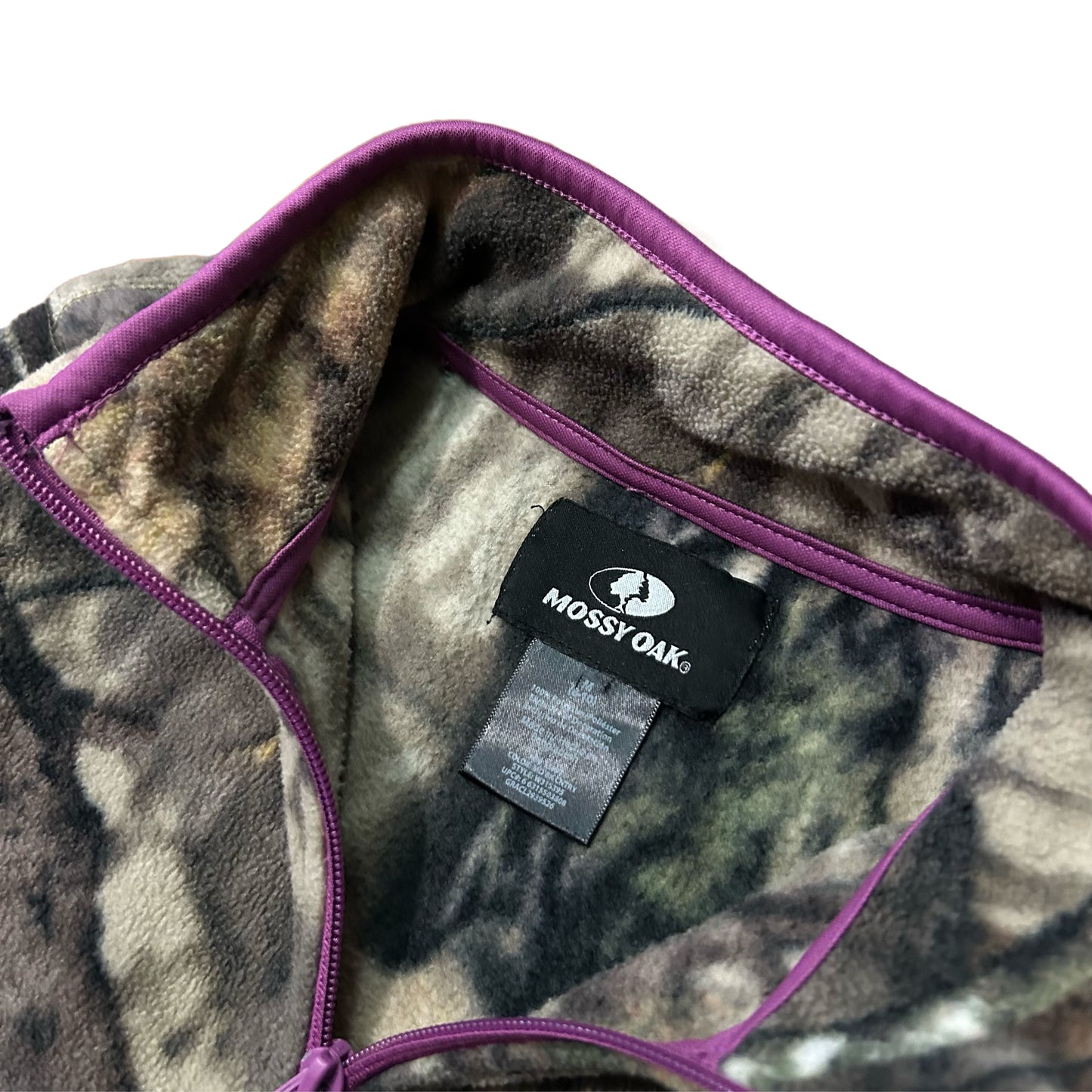 (M) Women's Mossy Oak Full Zip Camo Fleece
