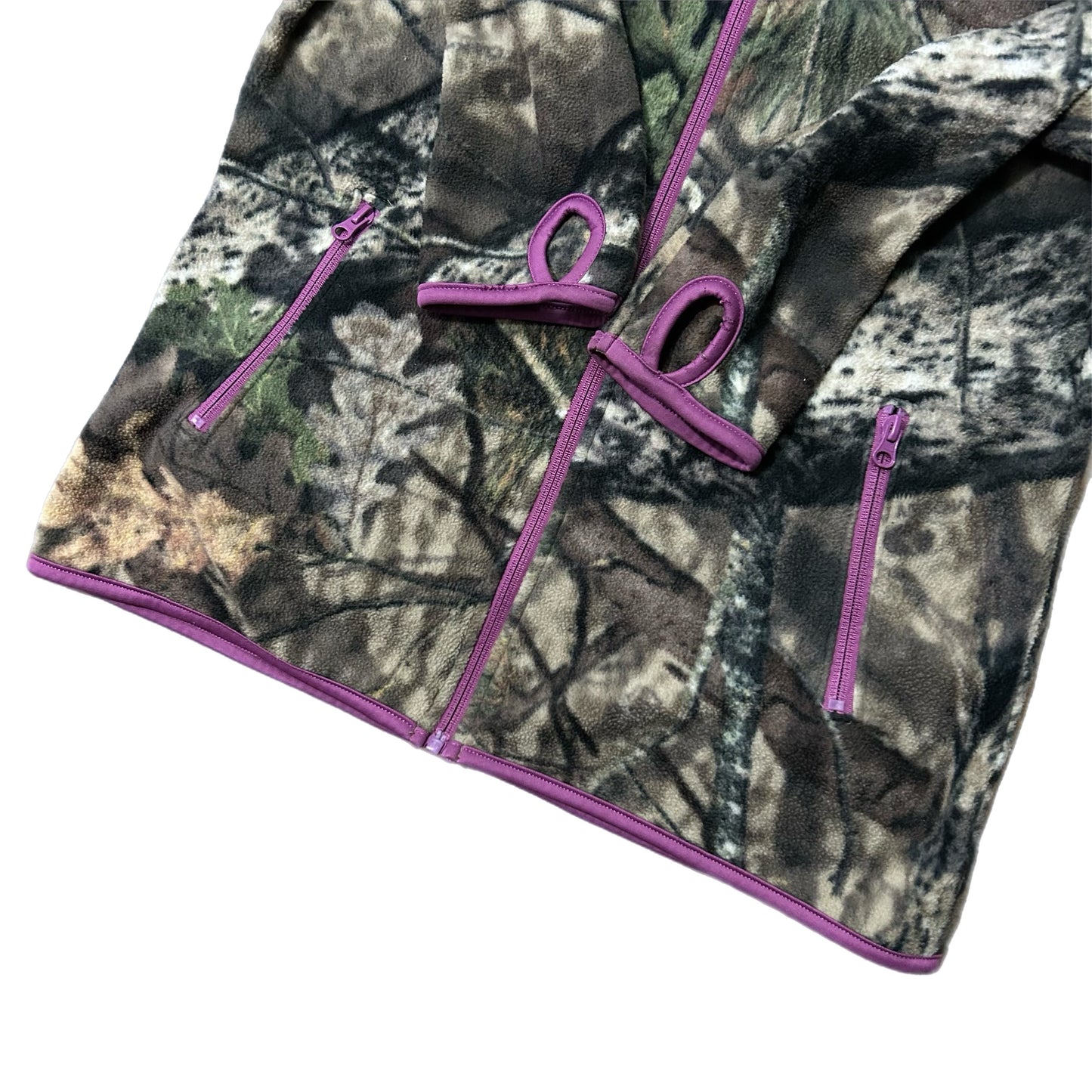 (M) Women's Mossy Oak Full Zip Camo Fleece