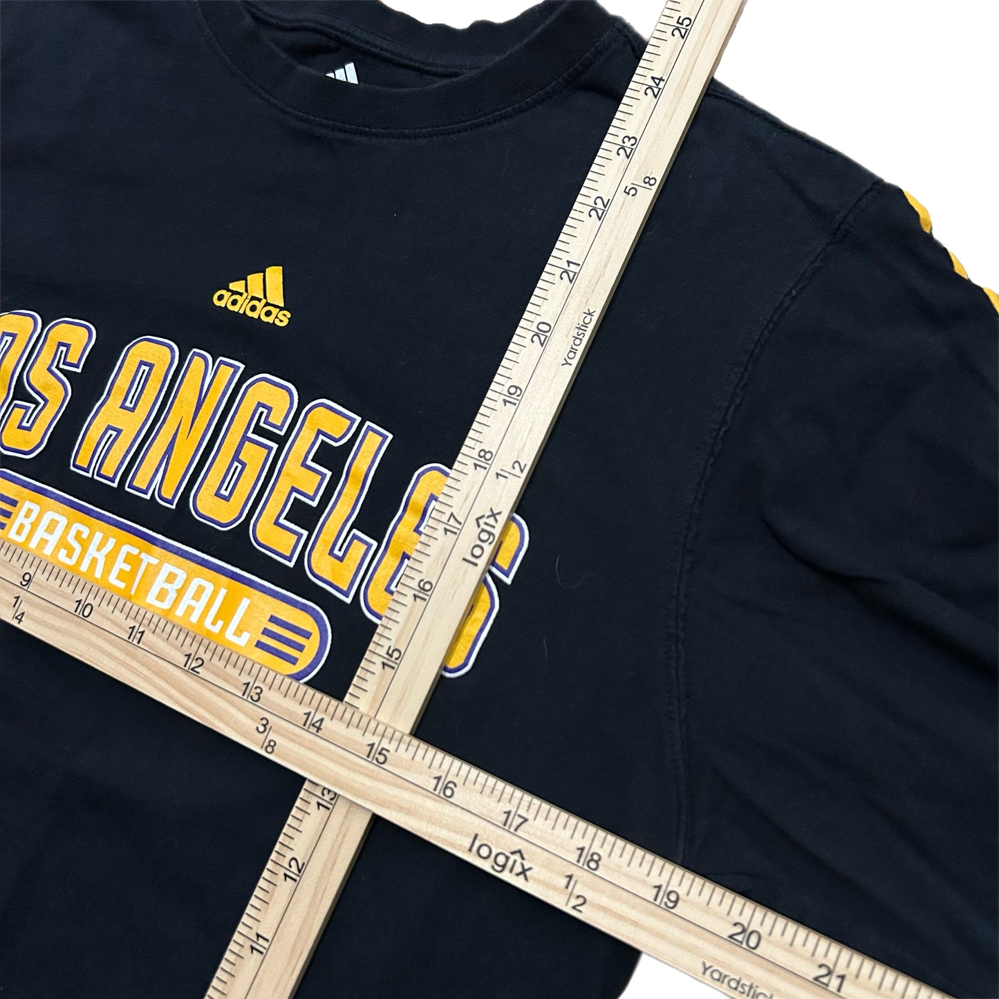 (M) Y2K Adidas Los Angeles Lakers Black Longsleeve