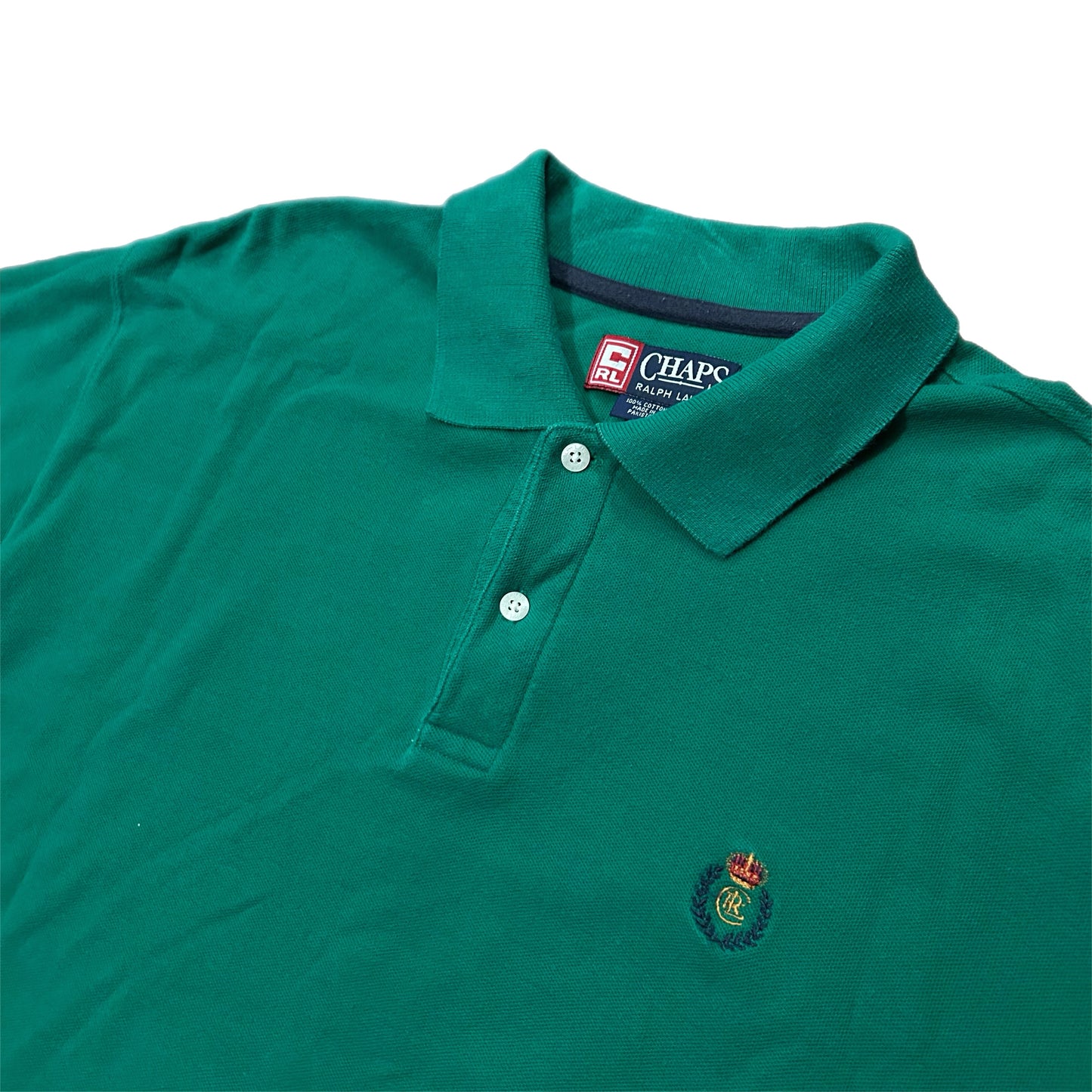 (L) Vintage Chaps Ralph Lauren Green Polo