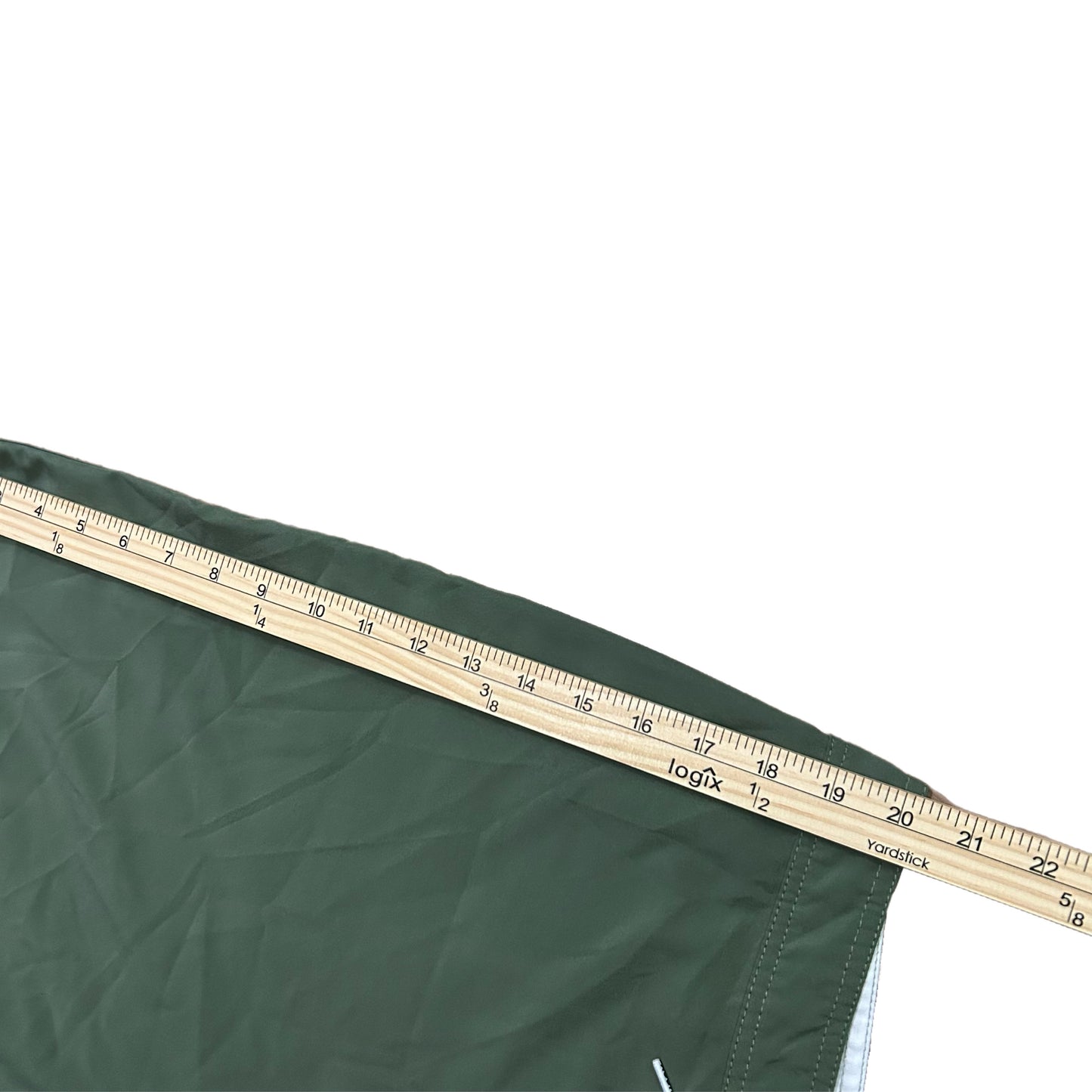(32) Stussy Olive Green Nylon Swim Shorts