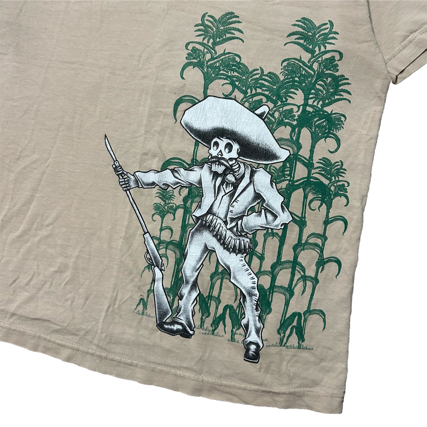 (M) Vintage Skeleton Soldier Beige Tee