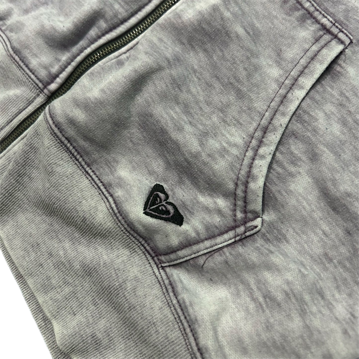 (XL) Y2K Women's Roxy Purple Zip-Up Hoodie