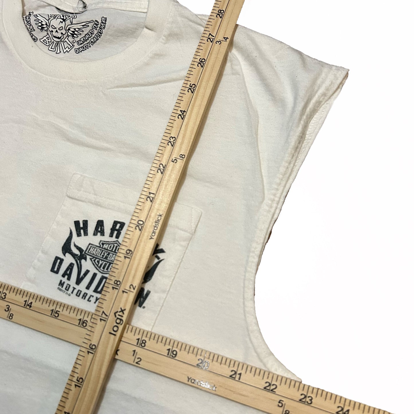 (L) 2011 Harley Davidson Savannah White Tank Top