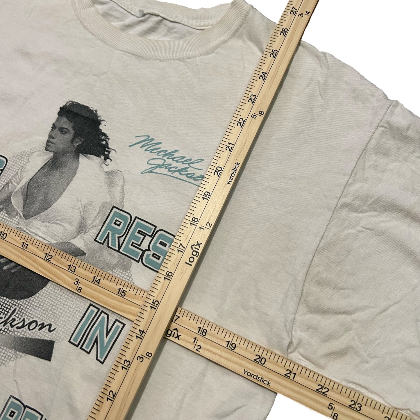 (L) Y2K Michael Jackson Memorial Beige Shirt