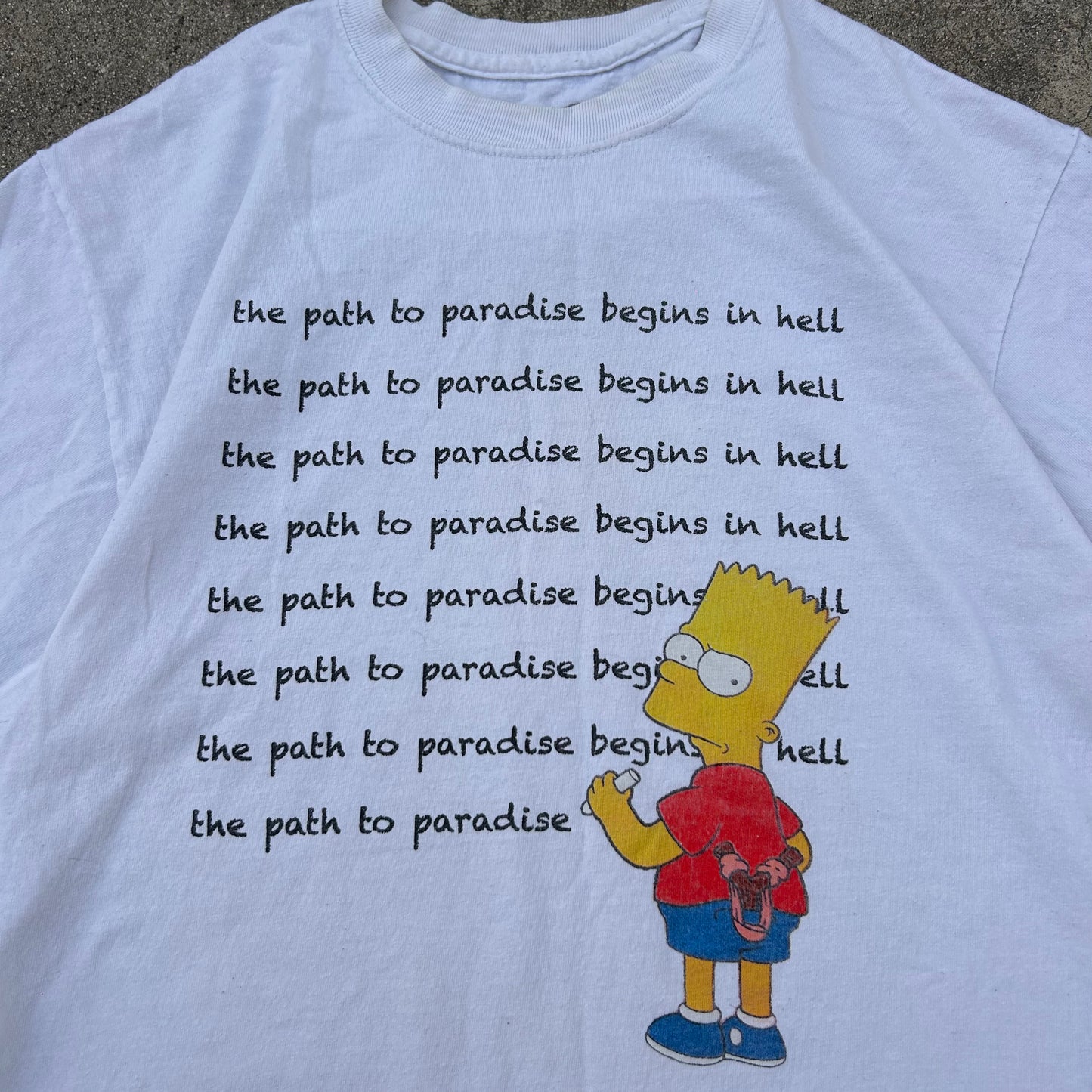 (M) 2000s Bart Simpson 'The Path to Paradise begins in Hell' Shirt