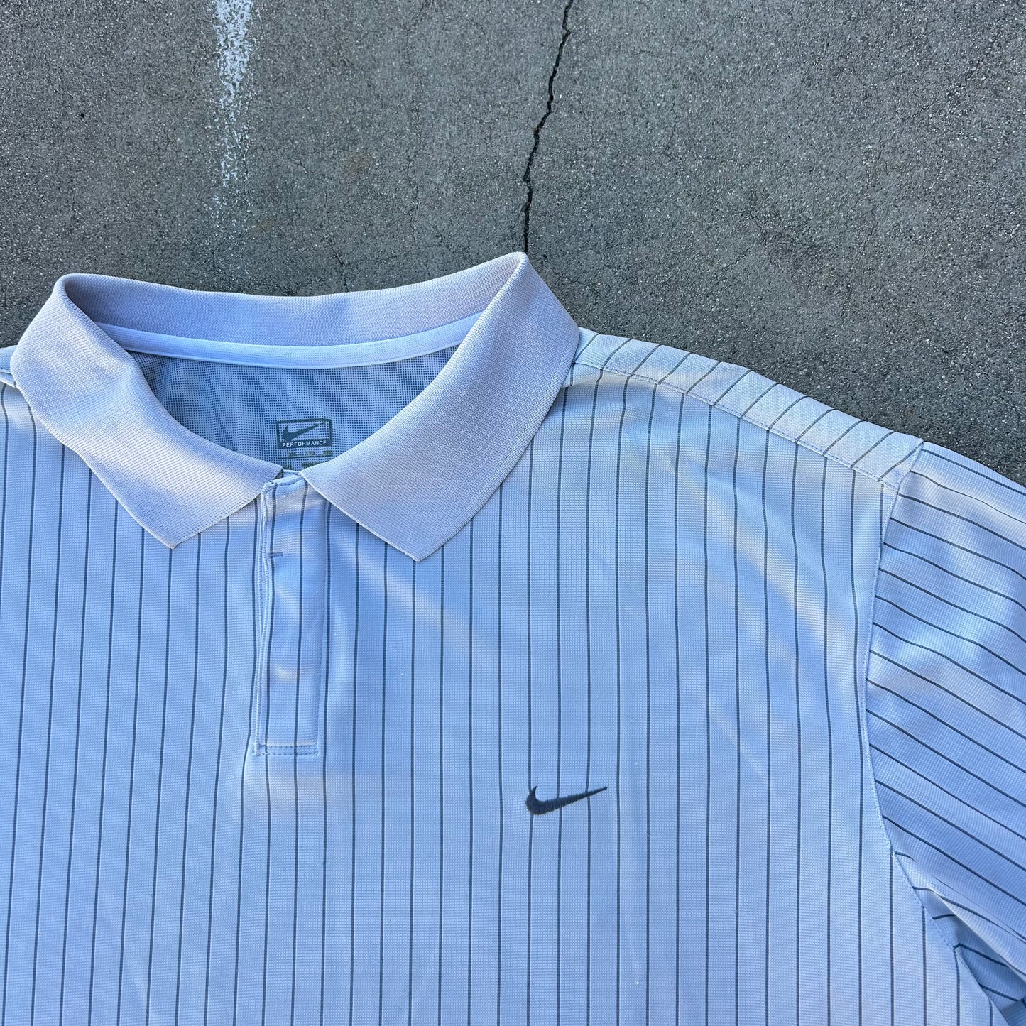 (XXL) Y2K Striped Nike Button-Up