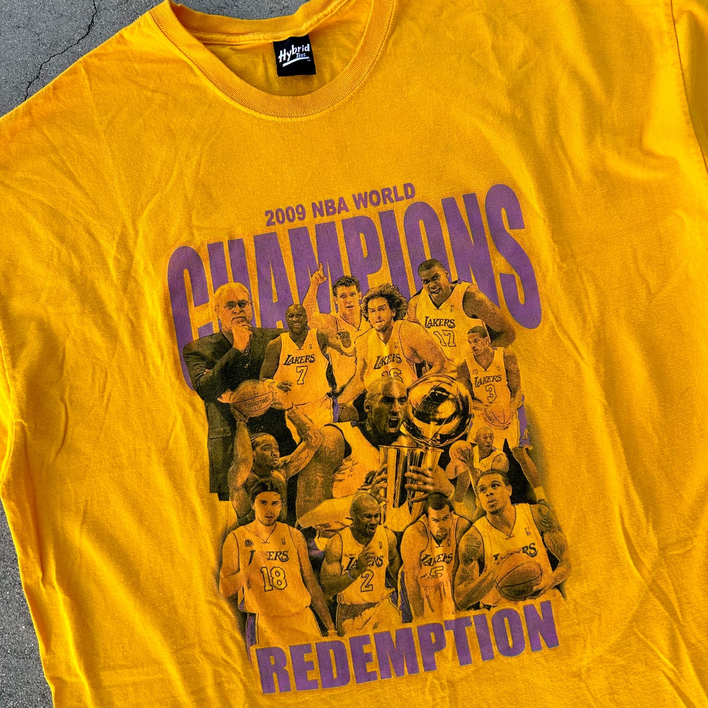 (XXL) 2009 Los Angeles Lakers Champions Redemption Yellow Shirt