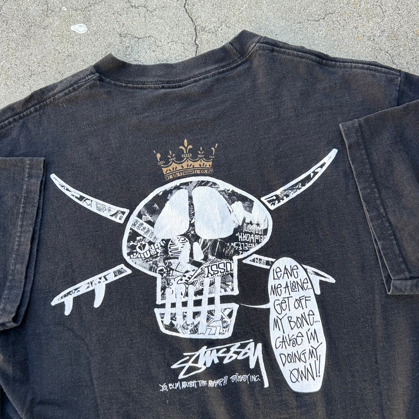 (M) Stussy 'Leave Me Alone, Get Off My Bone' Shirt