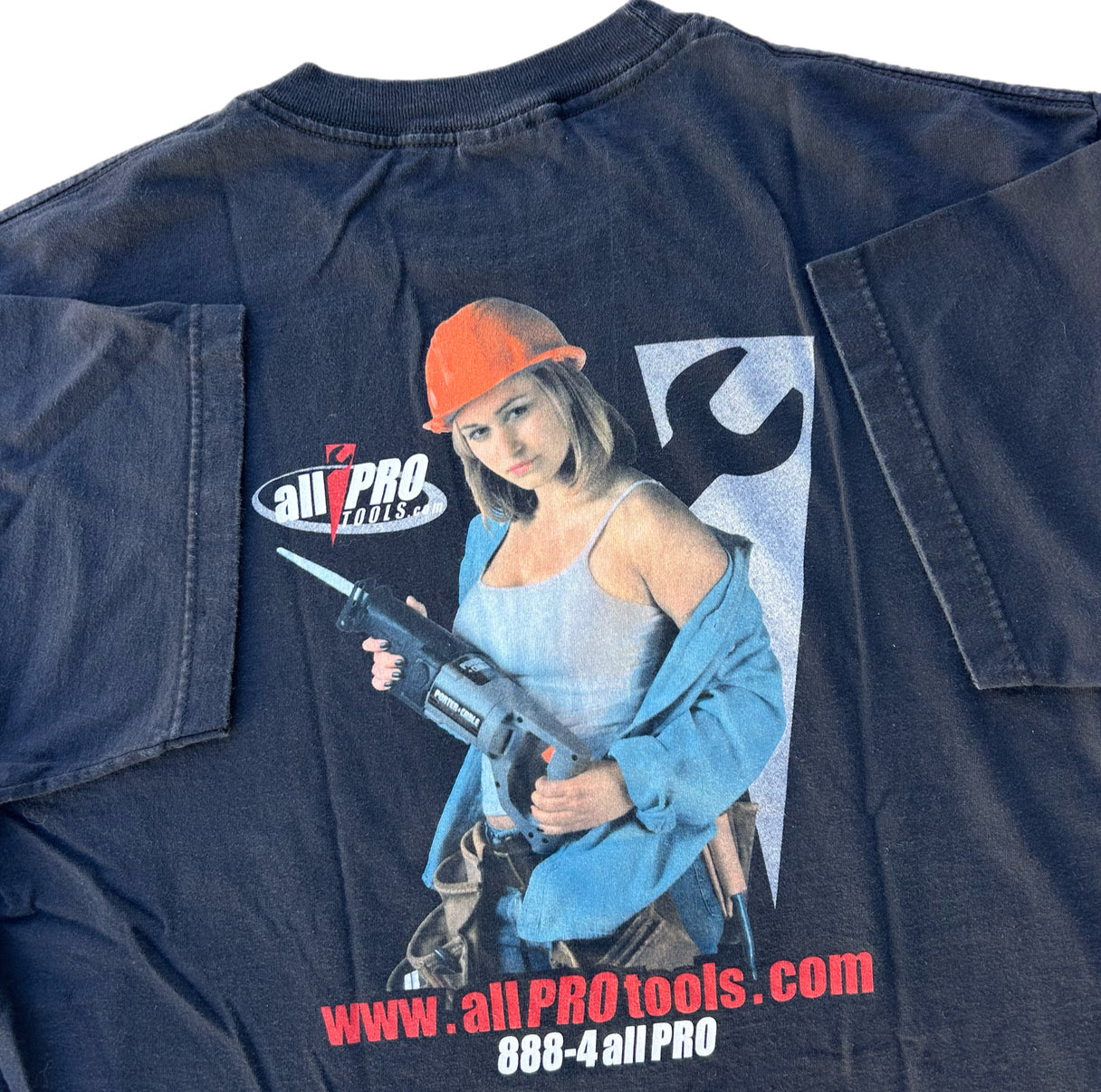 (XL) Vintage All Pro Tools Construction Girl Shirt