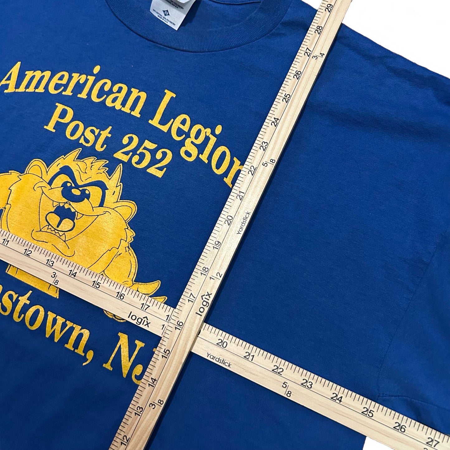 (XXL) Vintage Tasmanian Devil Post 252 Crew Blue T-Shirt