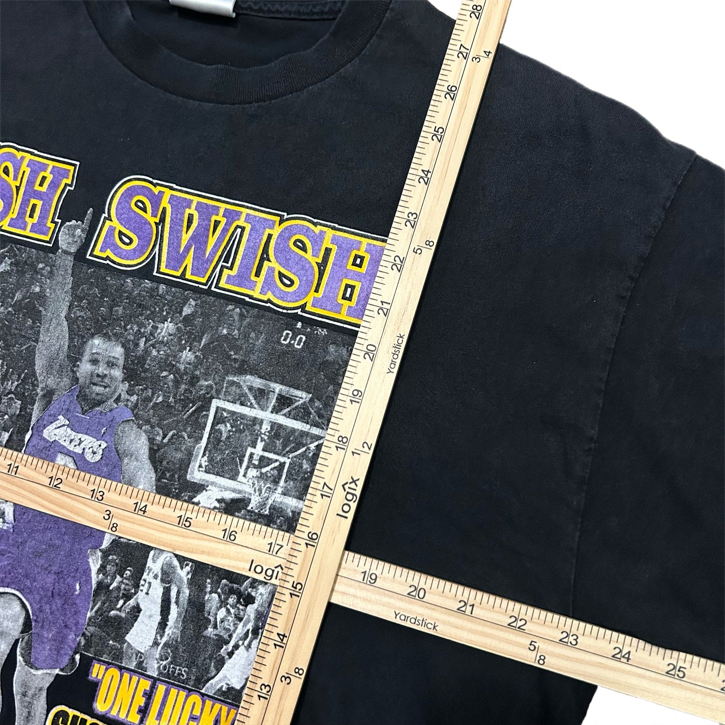 (XL) 2004 LA Lakers Derek Fisher Lucky Shot Black T-Shirt