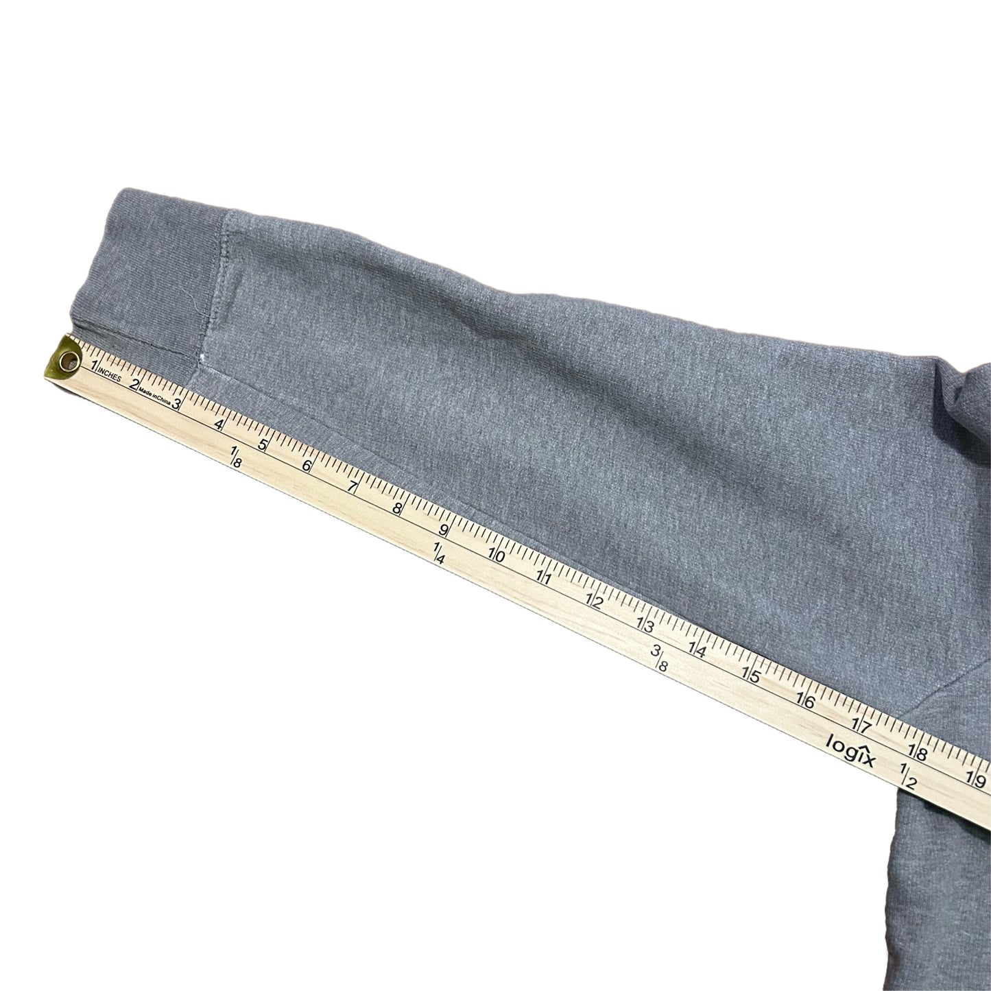 (Boys XL) Y2K DC Embroidered Grey Zip-Up Hoodie