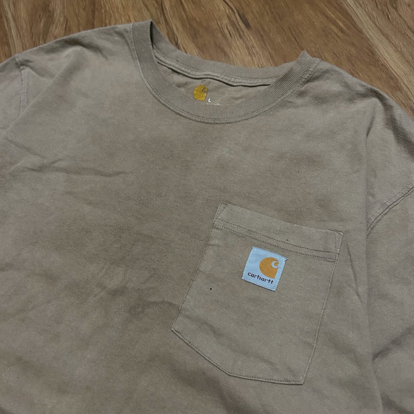 (L) Carhartt Beige Workwear Pocket T-Shirt