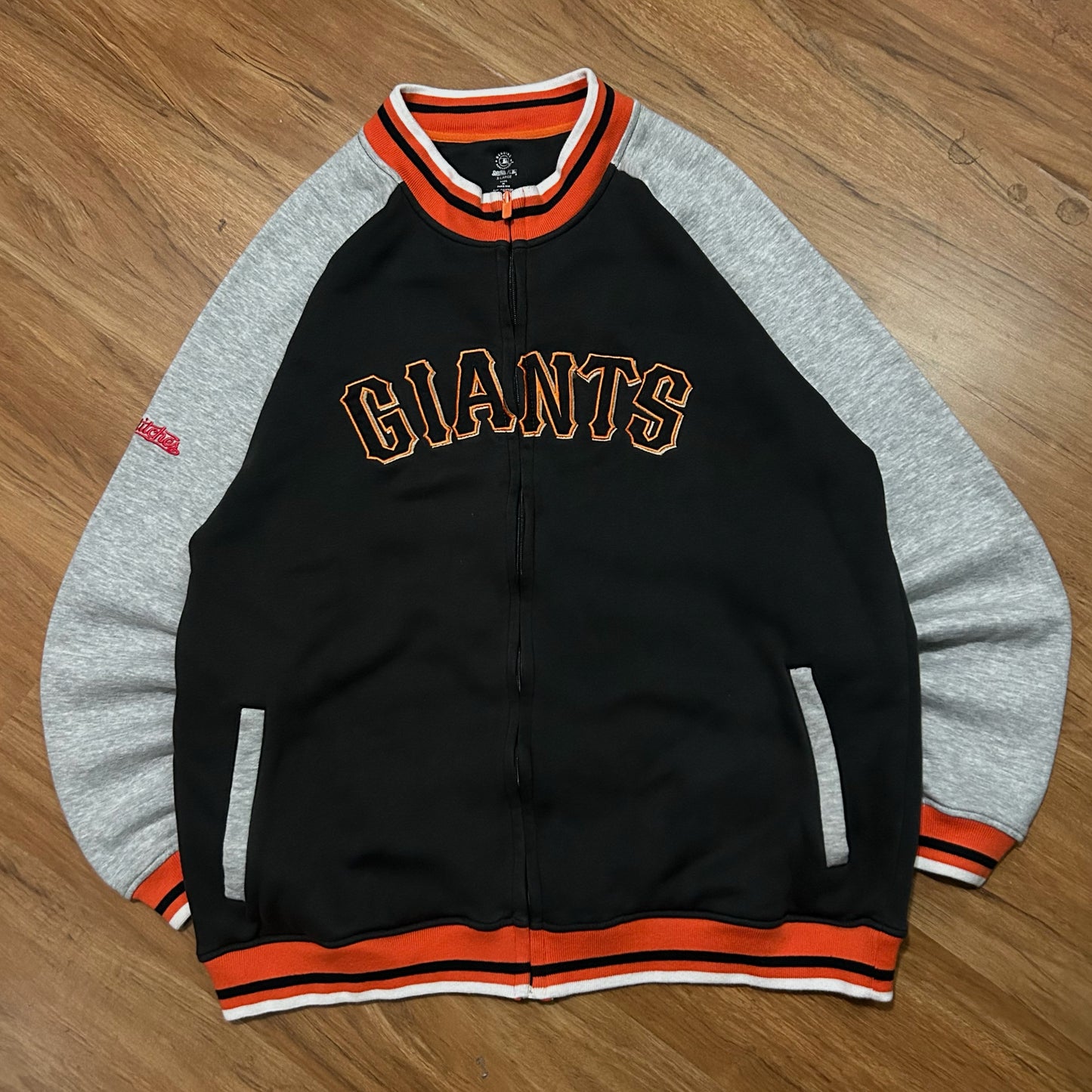 (XL) Stitches San Francisco Giants MLB Full Zip Grey Orange Baseball Jacket