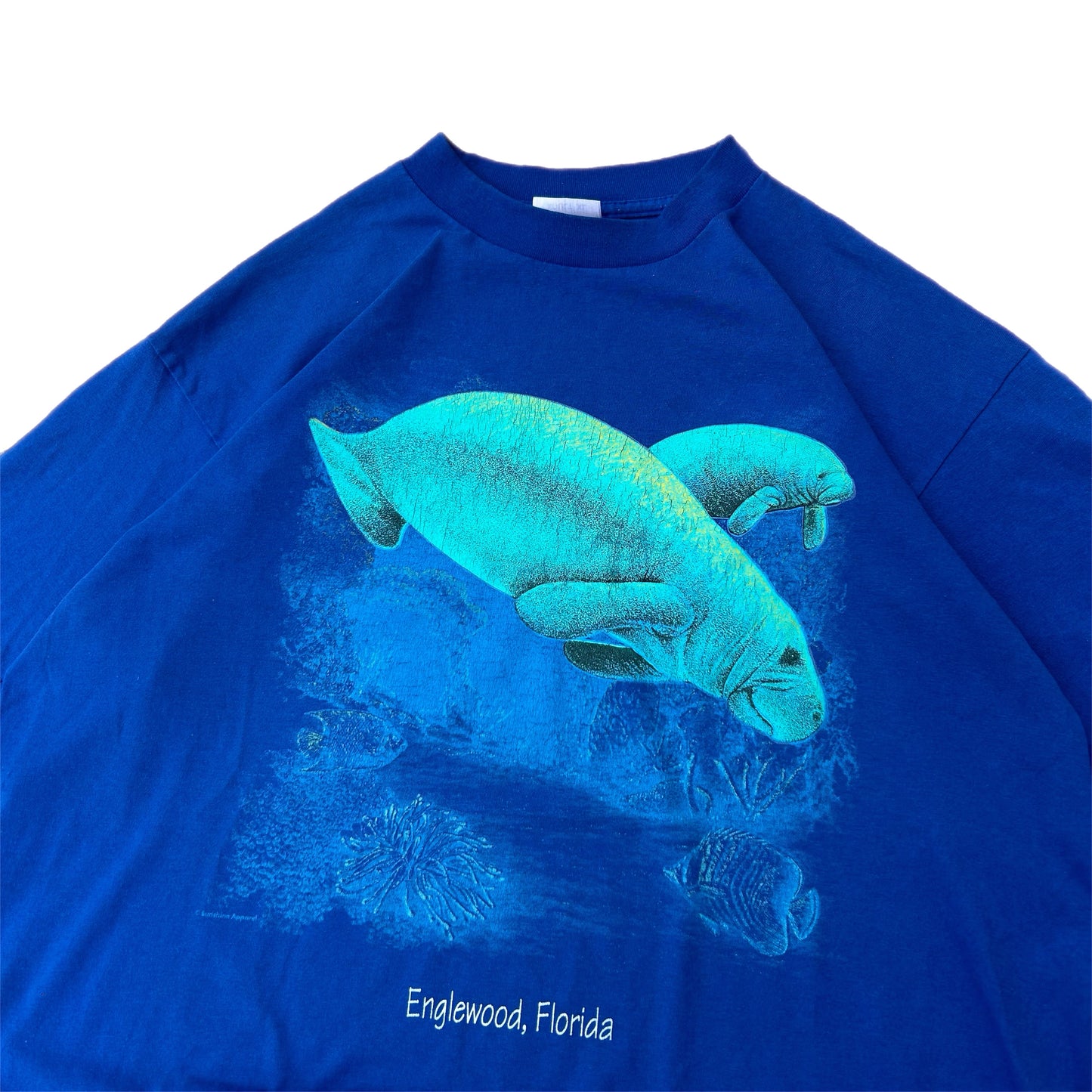 (XL) Vintage Sunshine Florida Mammals Blue Shirt