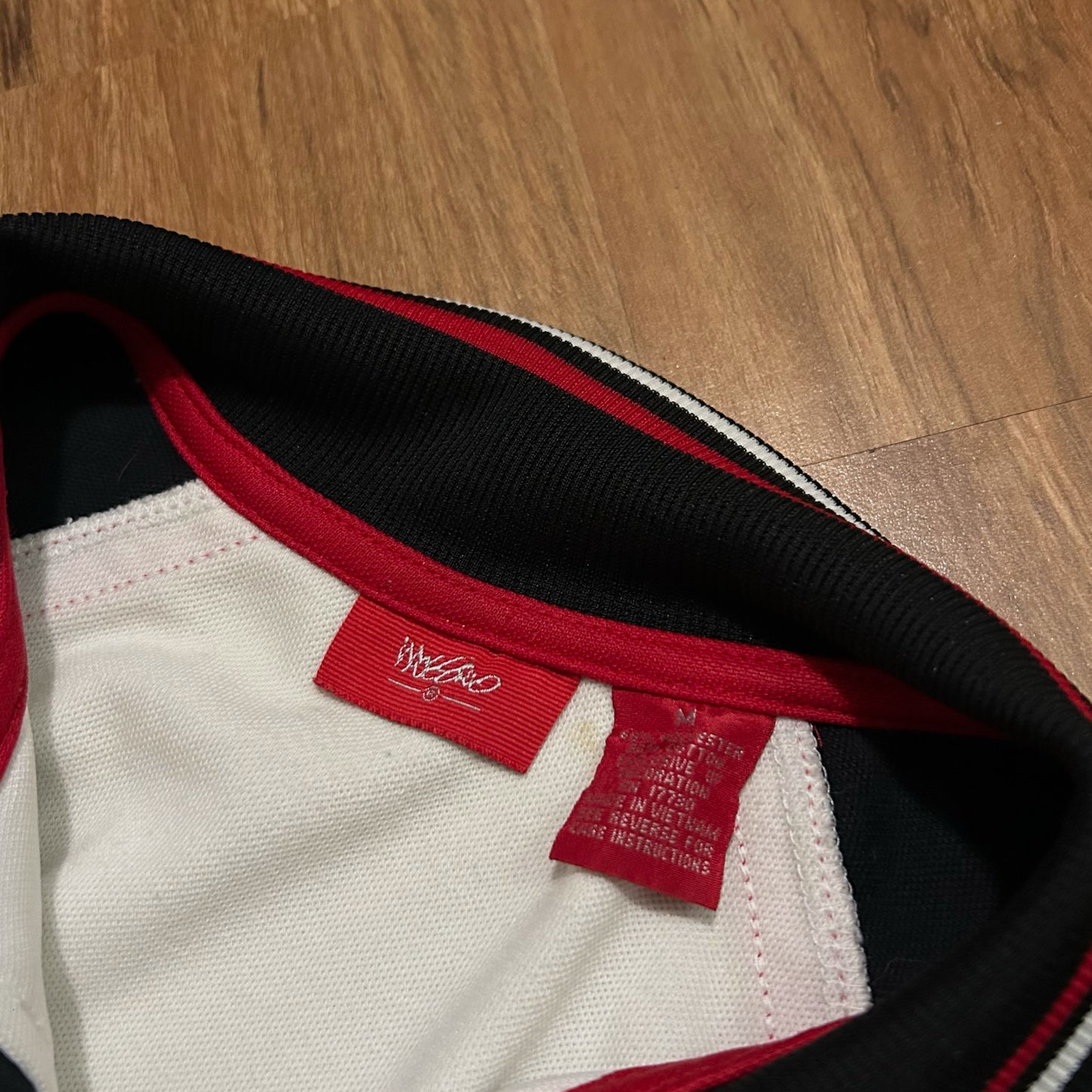 (M) Vintage Y2K Mossimo Lion Embroidered White Red Track Jacket