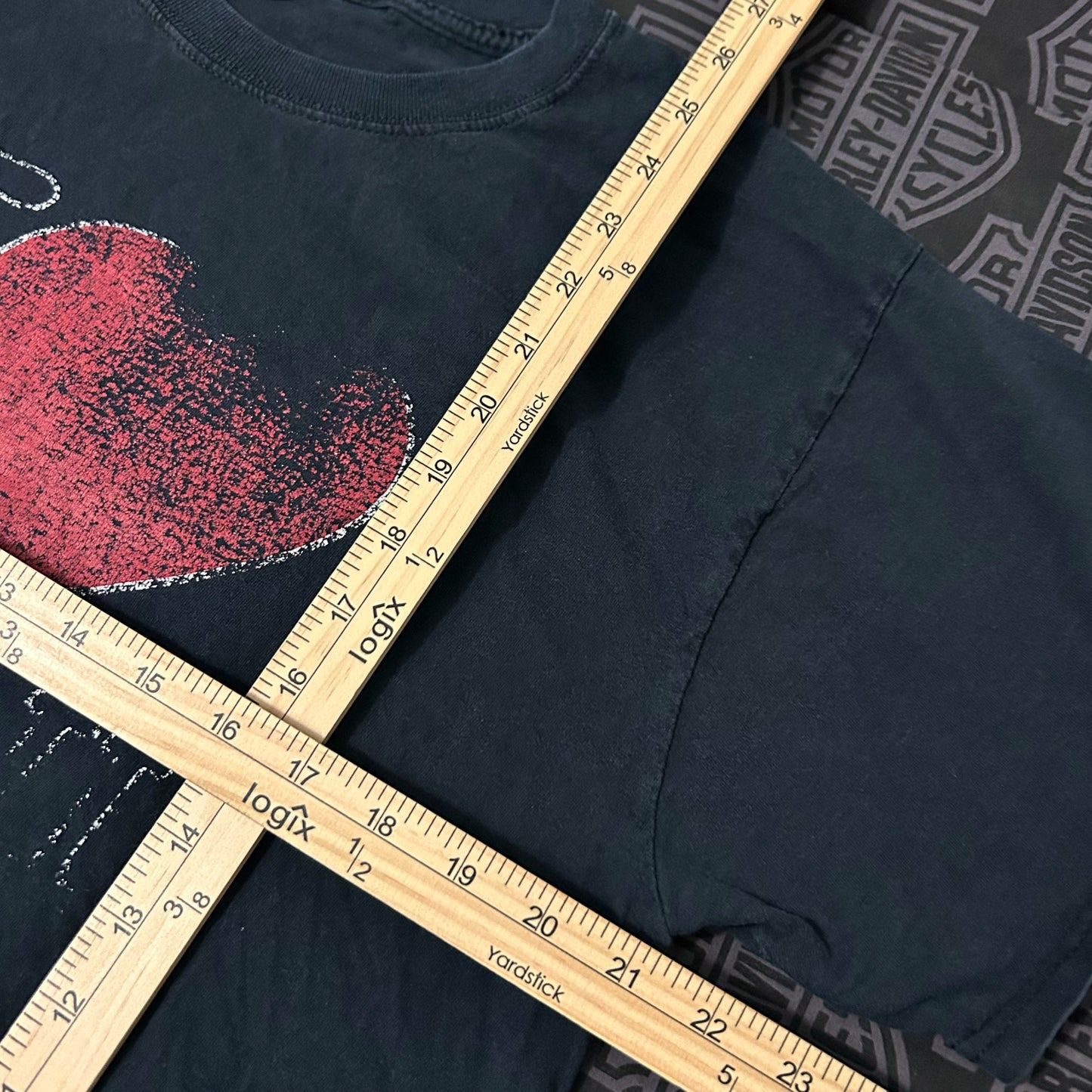 (L) Vintage I Love Hawaii Heart Faded Black T-Shirt