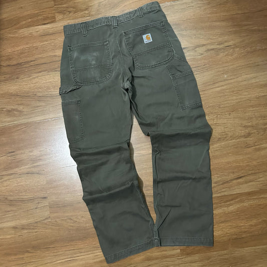 (32) Vintage Carhartt Carpenter Military Green Loose Pants